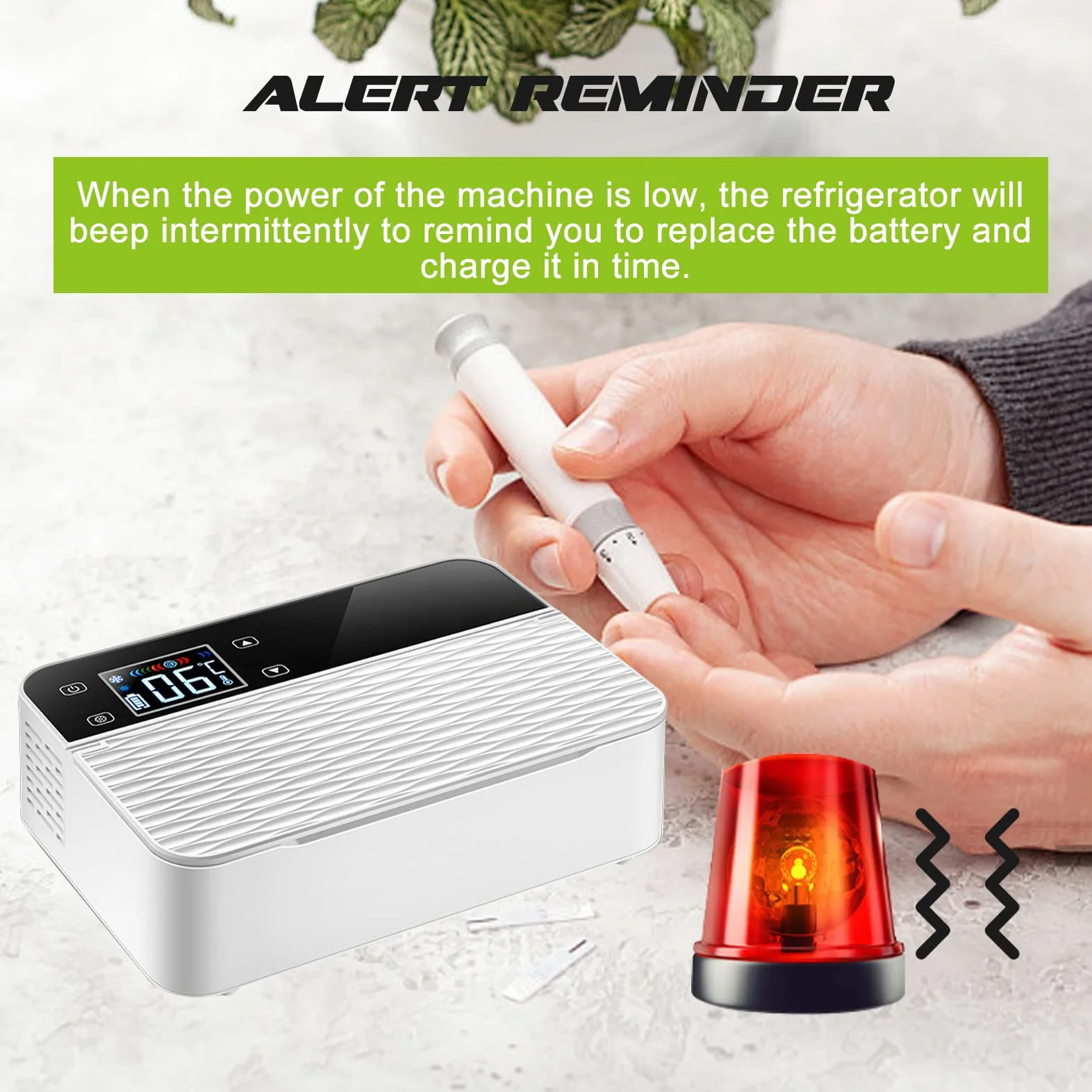 Mini refrigerador portátil para medicamentos, estuche de viaje de insulina para 2-8 °C, refrigerador pequeño para coche para el hogar y viajes, funciona con pilas