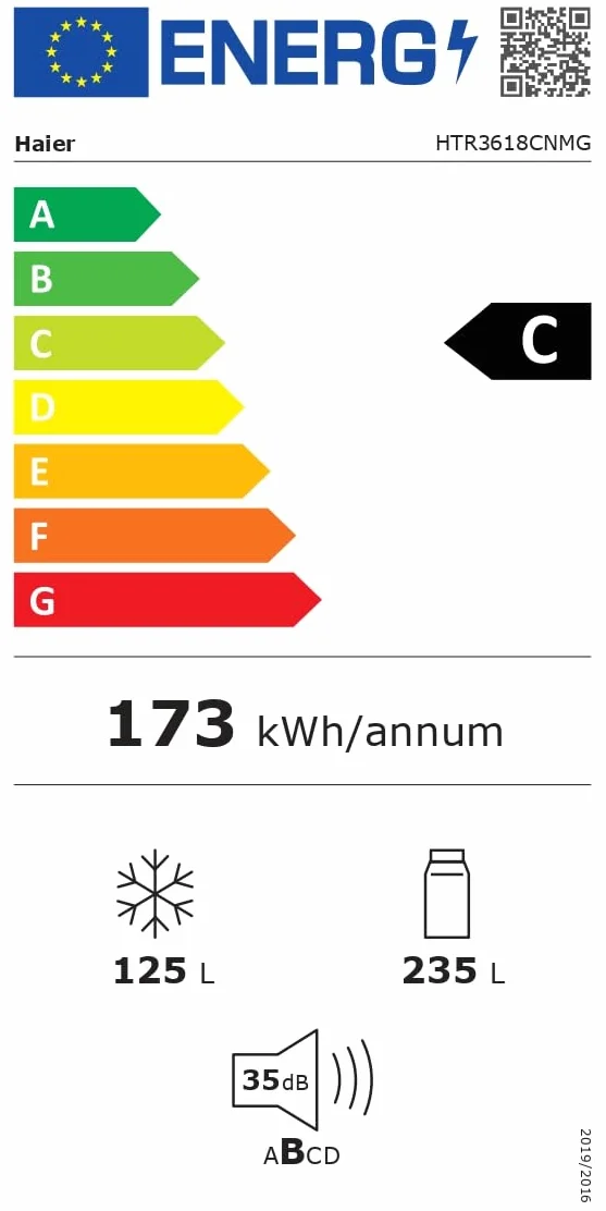 Haier Frigorífico Combi 360L Total No Frost Motor Inverter 60cm Inox