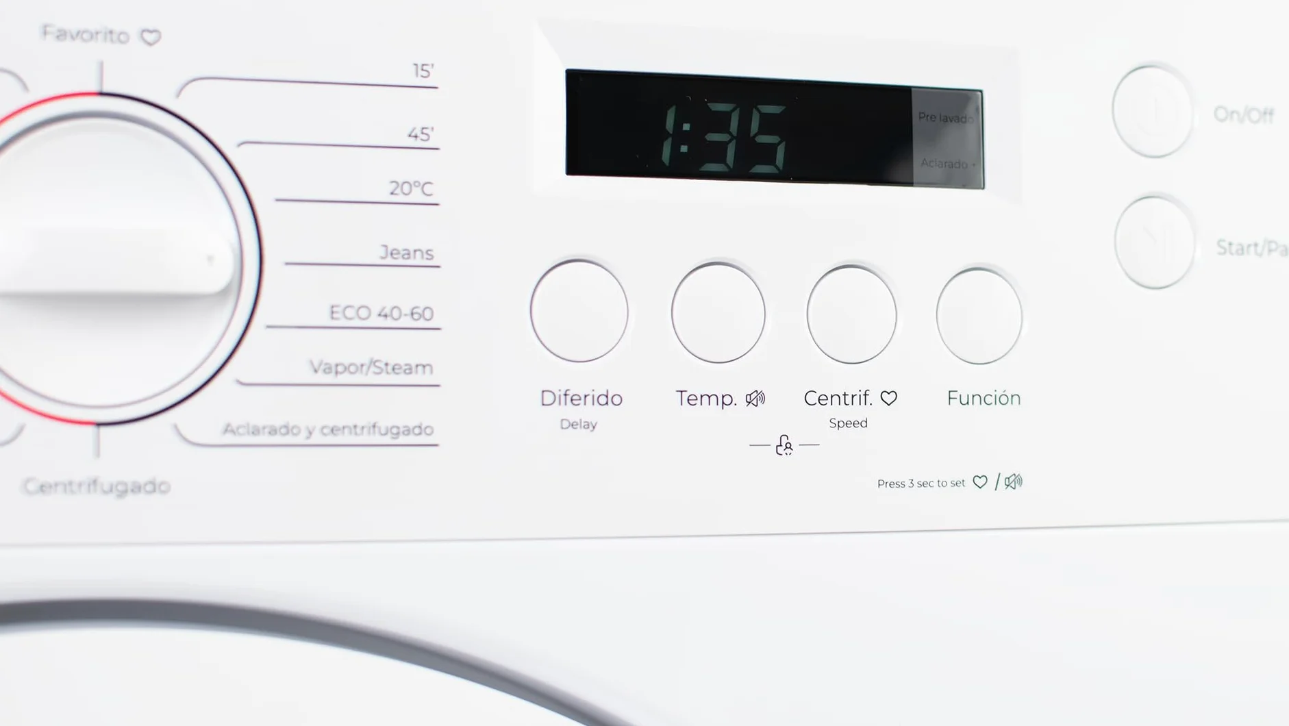 EVVO Lavadora Integrable 7kg, Vapor, Eficiciencia Clase A, Motor Inverter, Lavado Rápido 15', Bajo consumo, 1350 rpm, 15 programas, Carga frontal, Blanco, Aura (7Kg)