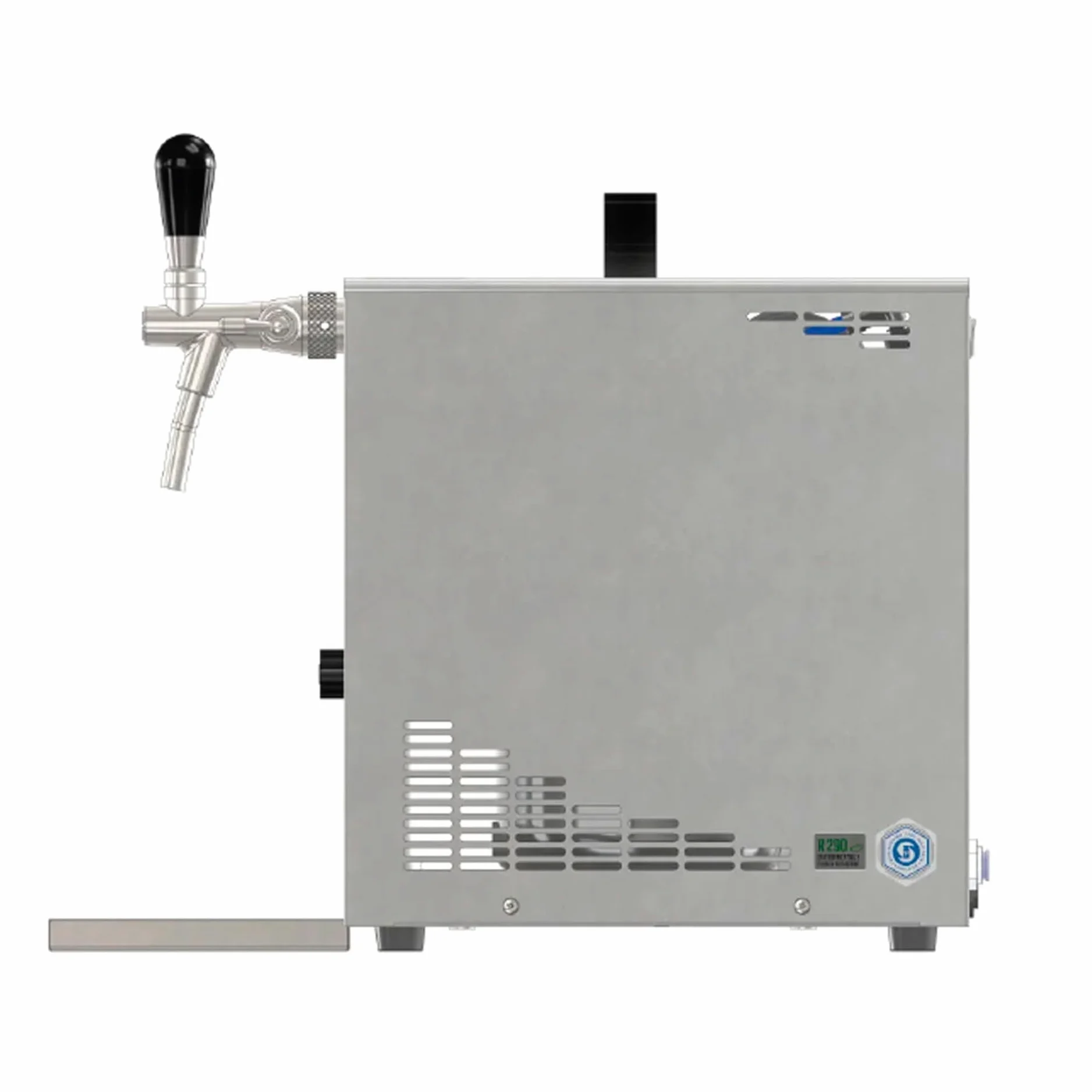 Juego de todo cabezal de tirador de cerveza bajo mostrador con enfriador en seco Pygmy 25 LE, 30 l/h, columna de tirador Green Line, incluye cabezales de grifo