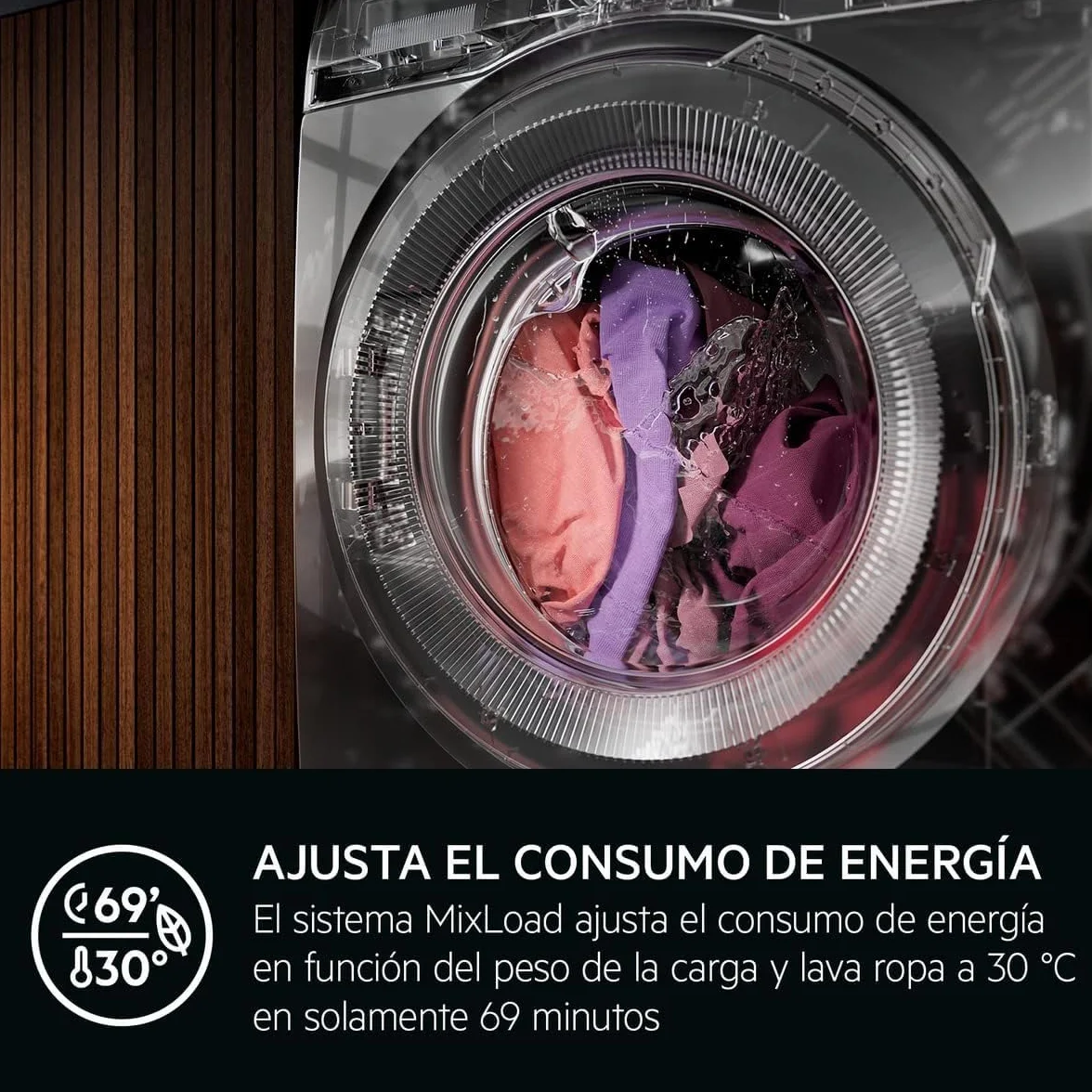 AEG LFR6114O4B Lavadora de Libre Instalación, Carga Frontal, 10 Kg, 1400 rpm, Motor Inverter, Programa antibacteriano, Programas a Vapor, Programa Rápido, LCD, Serie 6000, Blanca, Clase A