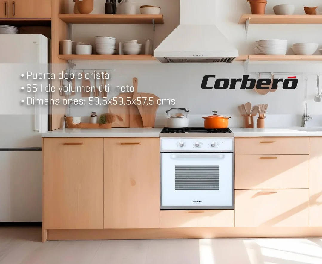 Corbero Horno Multifunción Hidrolítico 65L CCHM703W 3000W Blanco