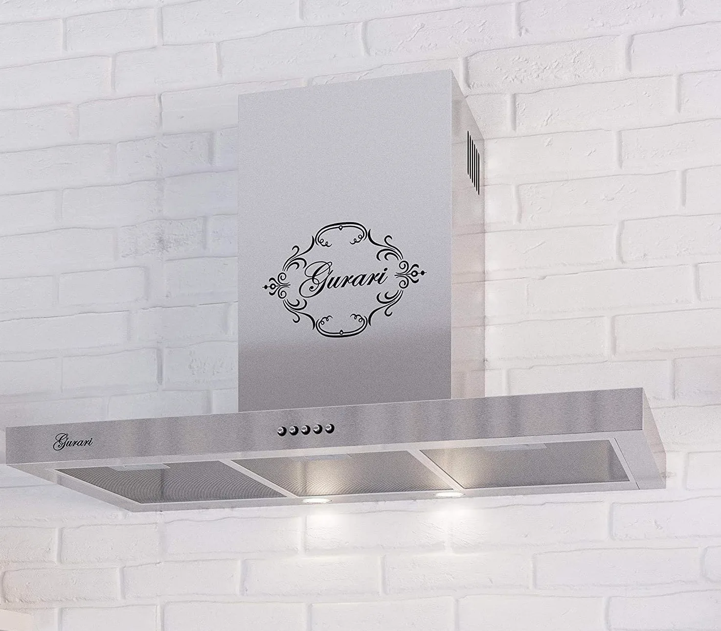 GURARI Campana de pared GCH F 461 IS 7 N + manguera, campana extractora 70 cm, en acero inoxidable, 1000 m³/h