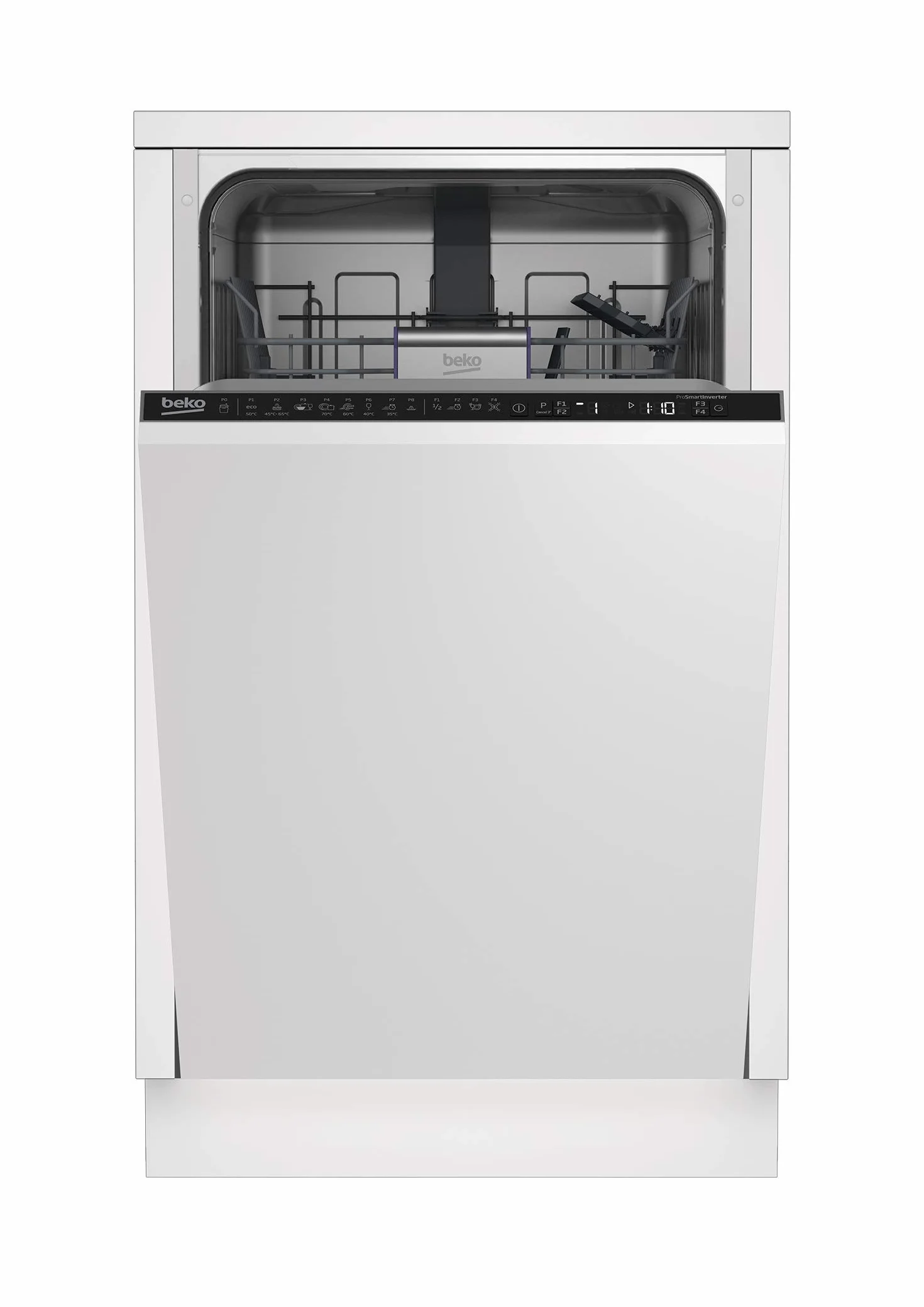 Beko DIS28023 lavavajilla Totalmente integrado 10 cubiertos A++ - Lavavajillas (Totalmente integrado, Estrecho (45 cm), LCD, Frío, Caliente, Hot air, 10 cubiertos)