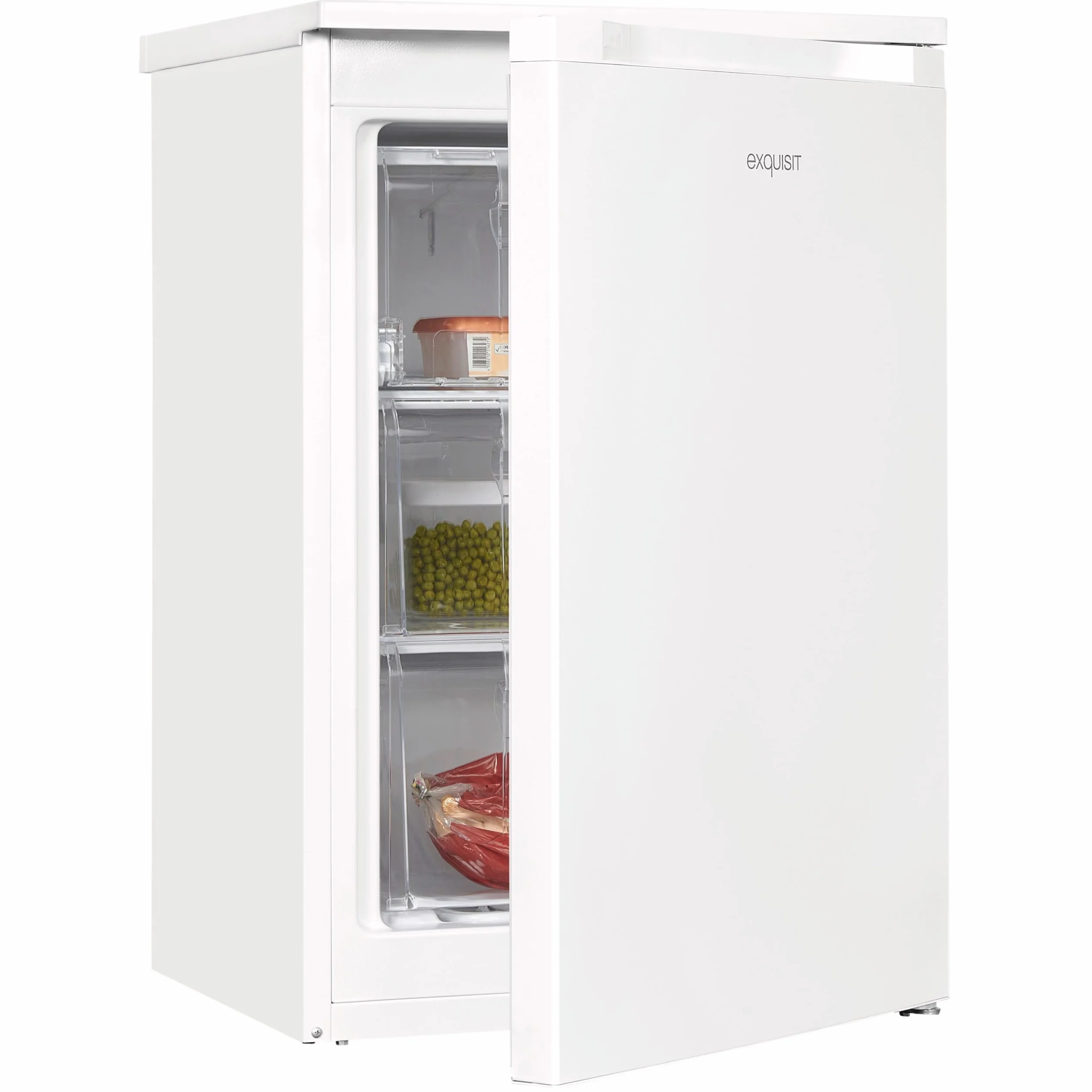 Exquisit Congelador Table Top 85L Blanco Clase C 4 Estrellas Puerta Reversible 2 Cajones