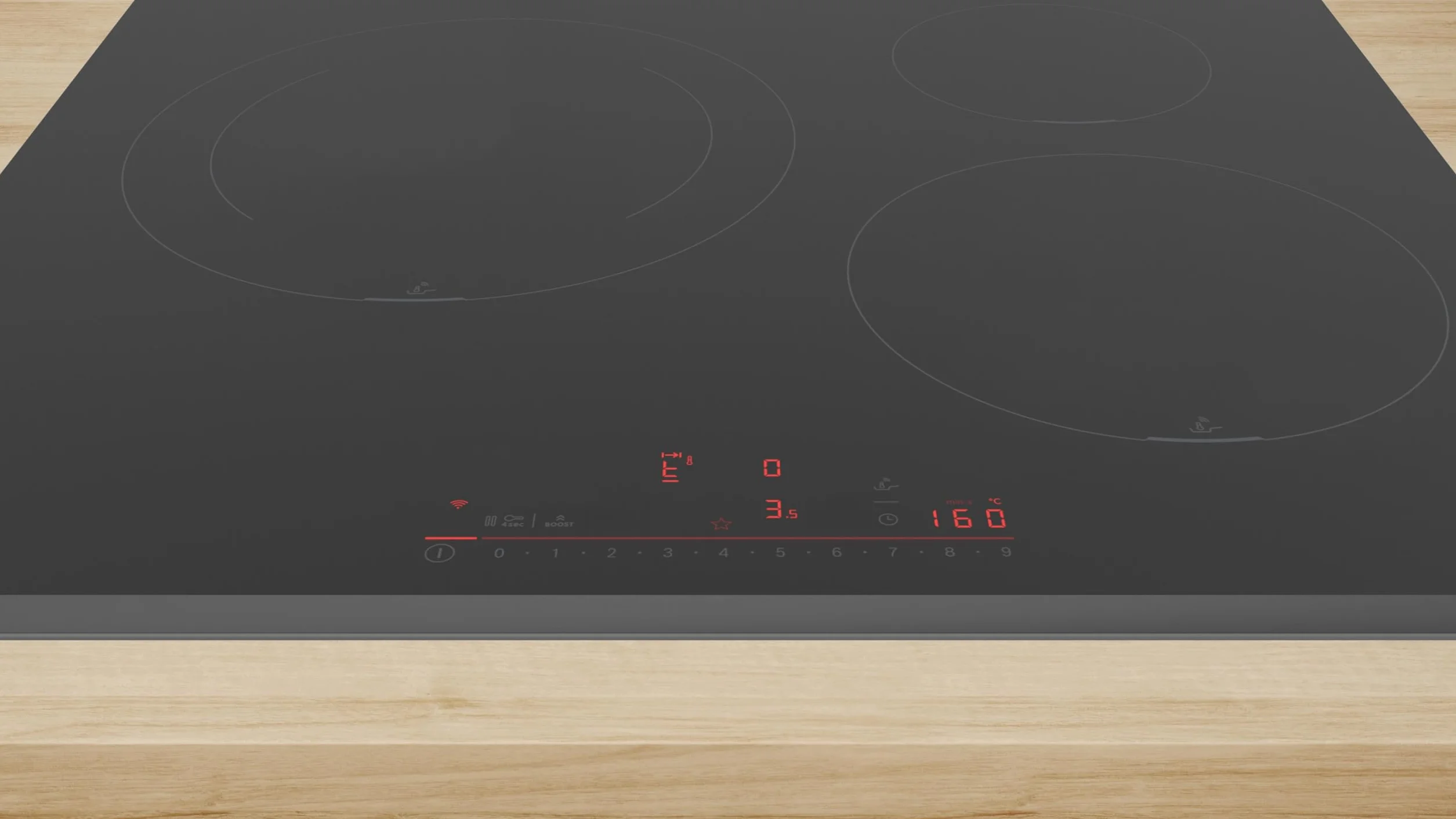 Bosch - Placa de Inducción, 60 cm, Serie 6, 3 Zonas de Cocción, Electrónica DirectSelect, PerfectFry Plus, Inteligente, Negro, PIJ631HC1E