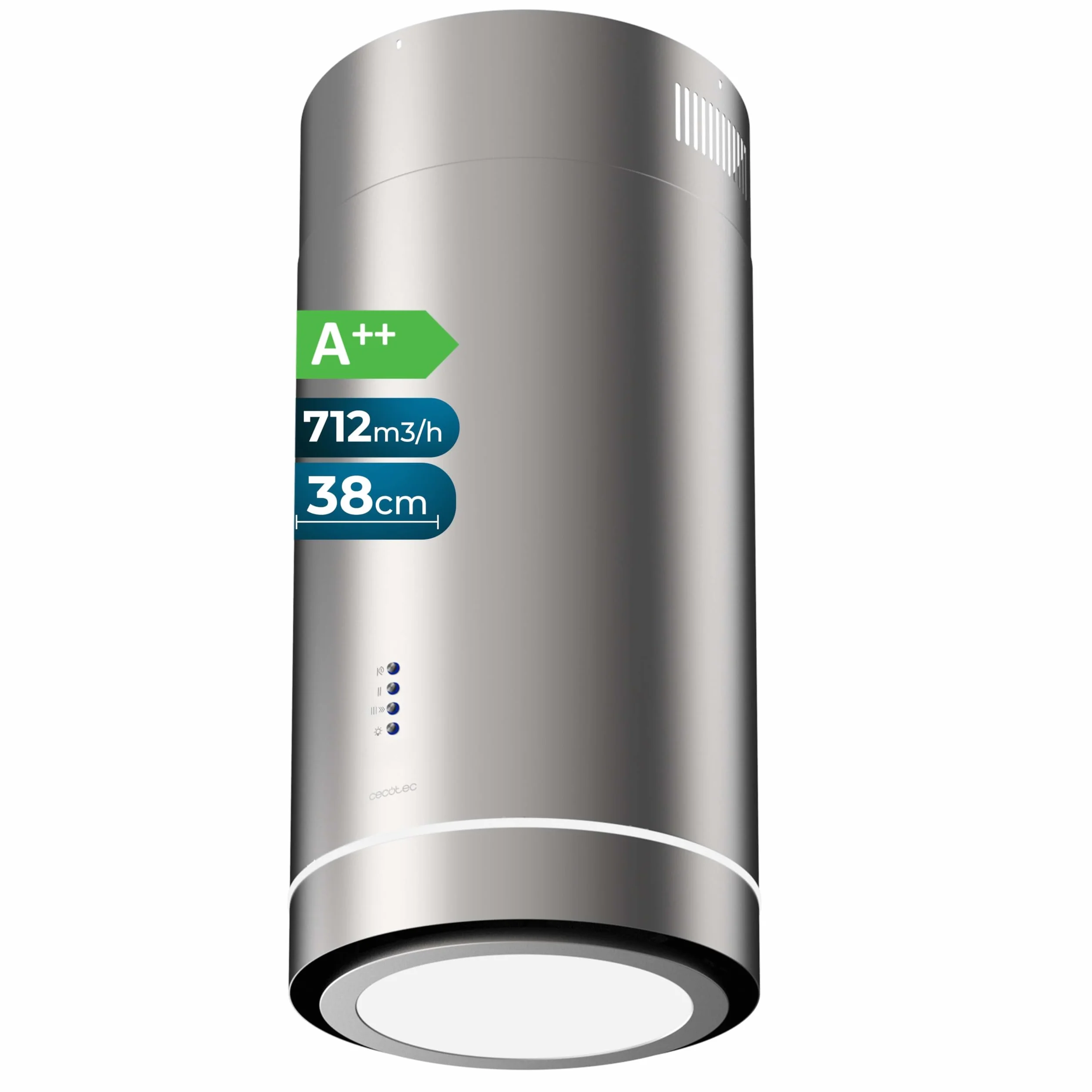 Cecotec Campana Extractora Isla Redonda 38cm Bolero Flux Ire 388000 Inox A++ 712m3/h 210W