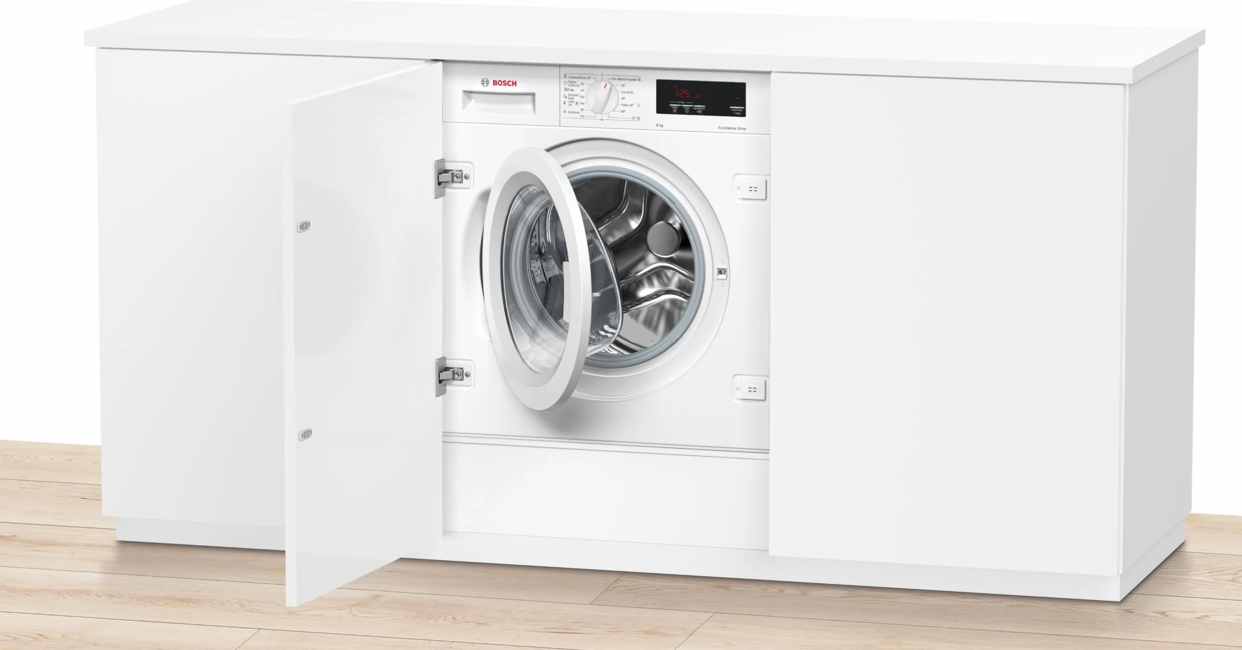 Bosch Lavadora Integrable, 60 cm, 8 kg, Serie 6, EcoSilence, Blanco, WIW24307ES