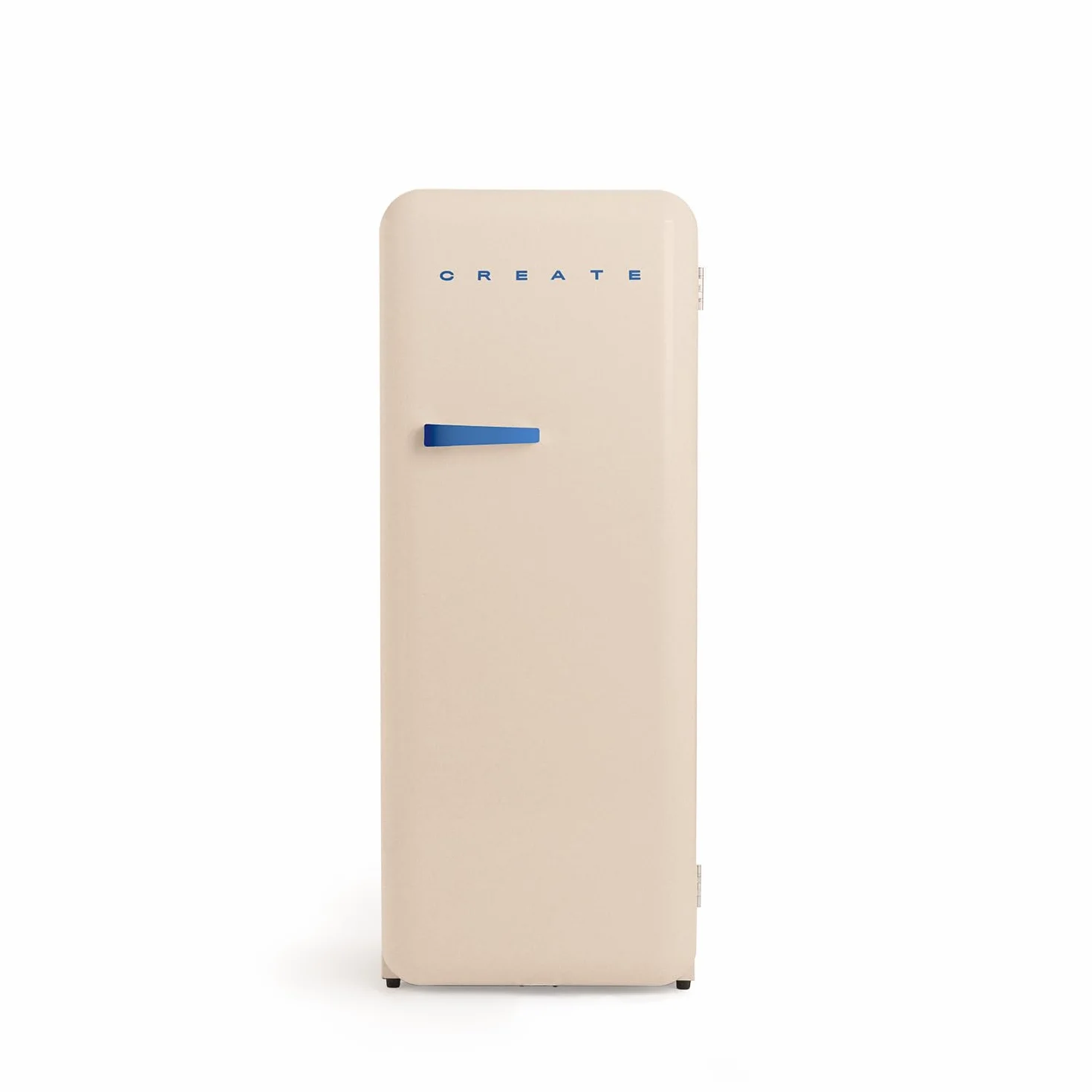 CREATE / RETRO FRIDGE 150 COBALTO/Frigorífico arena maneta azul cobalto con congelador 281L / 102W. bajo consumo. 150cm. 3 estantes. regulador temperatura. botellero. 60x60x150cm