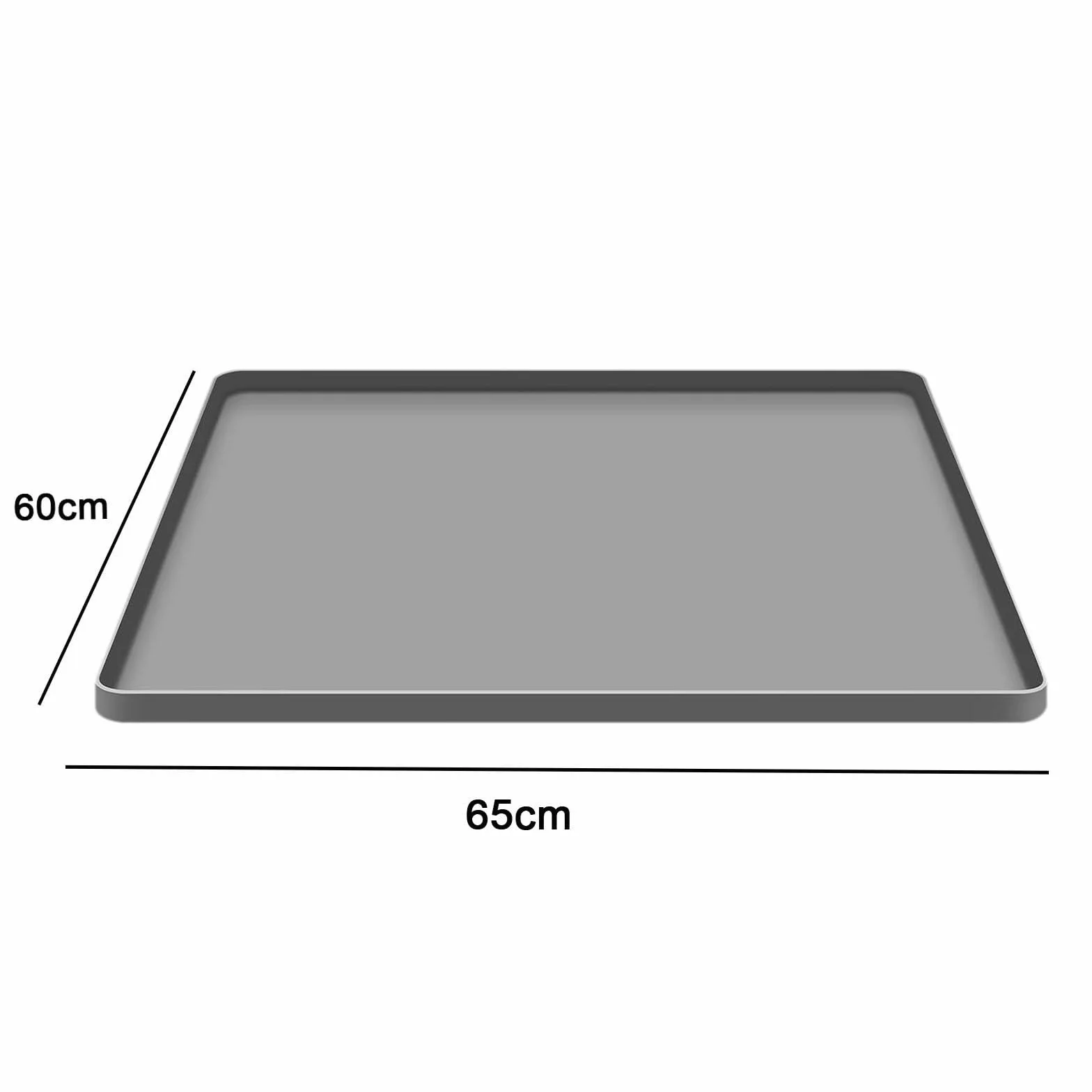 Bandeja de goteo de silicona, alfombrilla de silicona para el suelo del frigorífico, Mini bandeja de goteo multiusos reutilizable para dormitorio, gris, 65x60cm