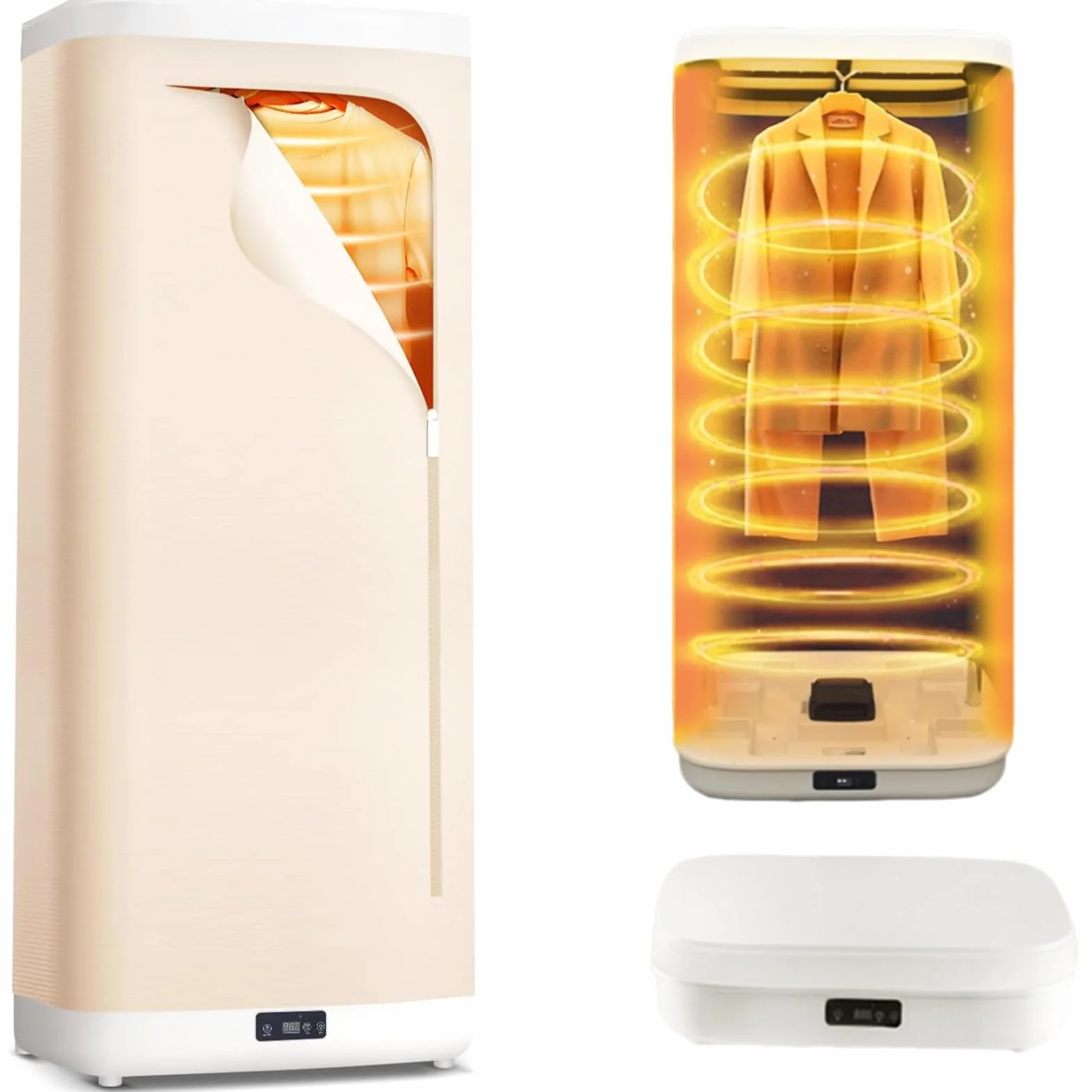 1000W Secadora Portátil, Secadora de Ropa Eléctrica, Minisecadora de ropa, calefacción PTC e indicador LED con temporizador de 0 – 5H, esterilización UV, para Dormitorios, Apartamentos