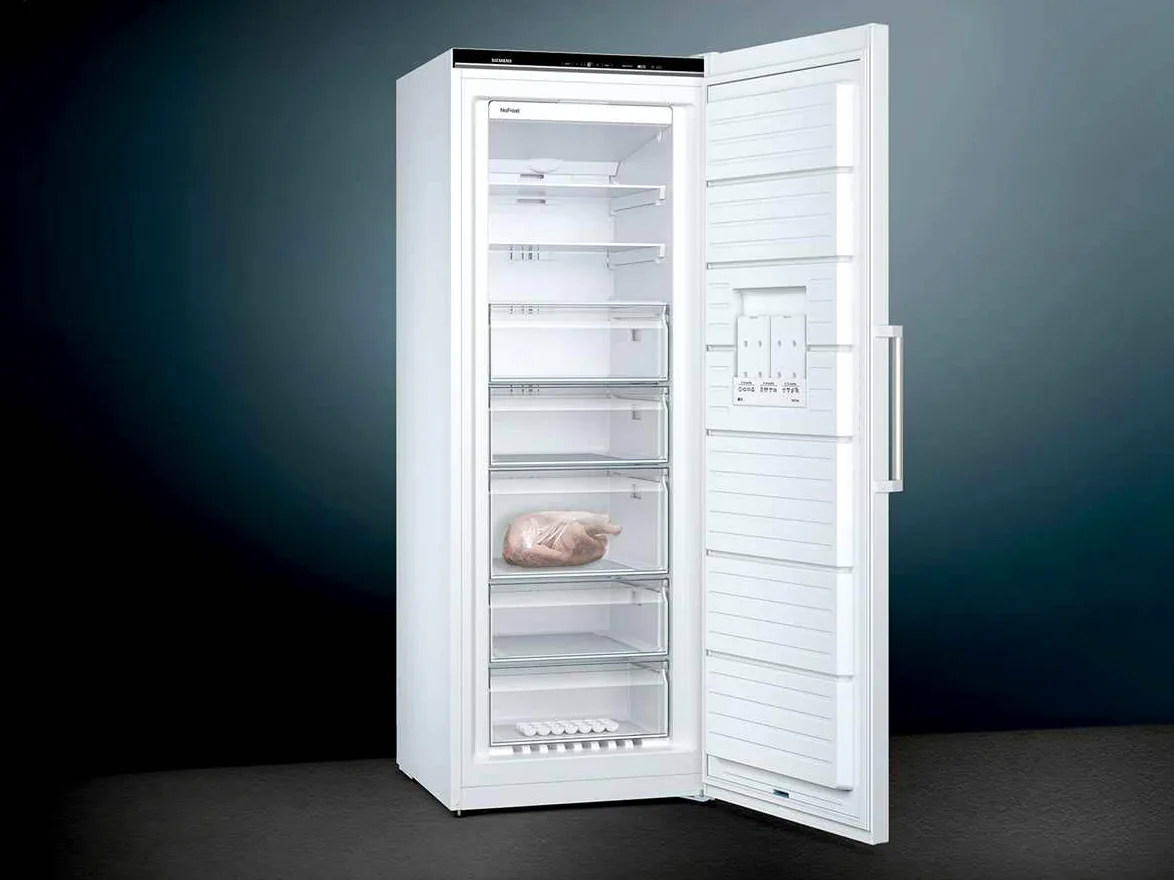 Siemens GS58NDWDP, iQ500 Congelador Independiente, 191 x 70 cm, 366 L, NoFrost, bigBox, iluminación interior LED, superFreezing, VarioZone para congelador adaptable, FreshSense