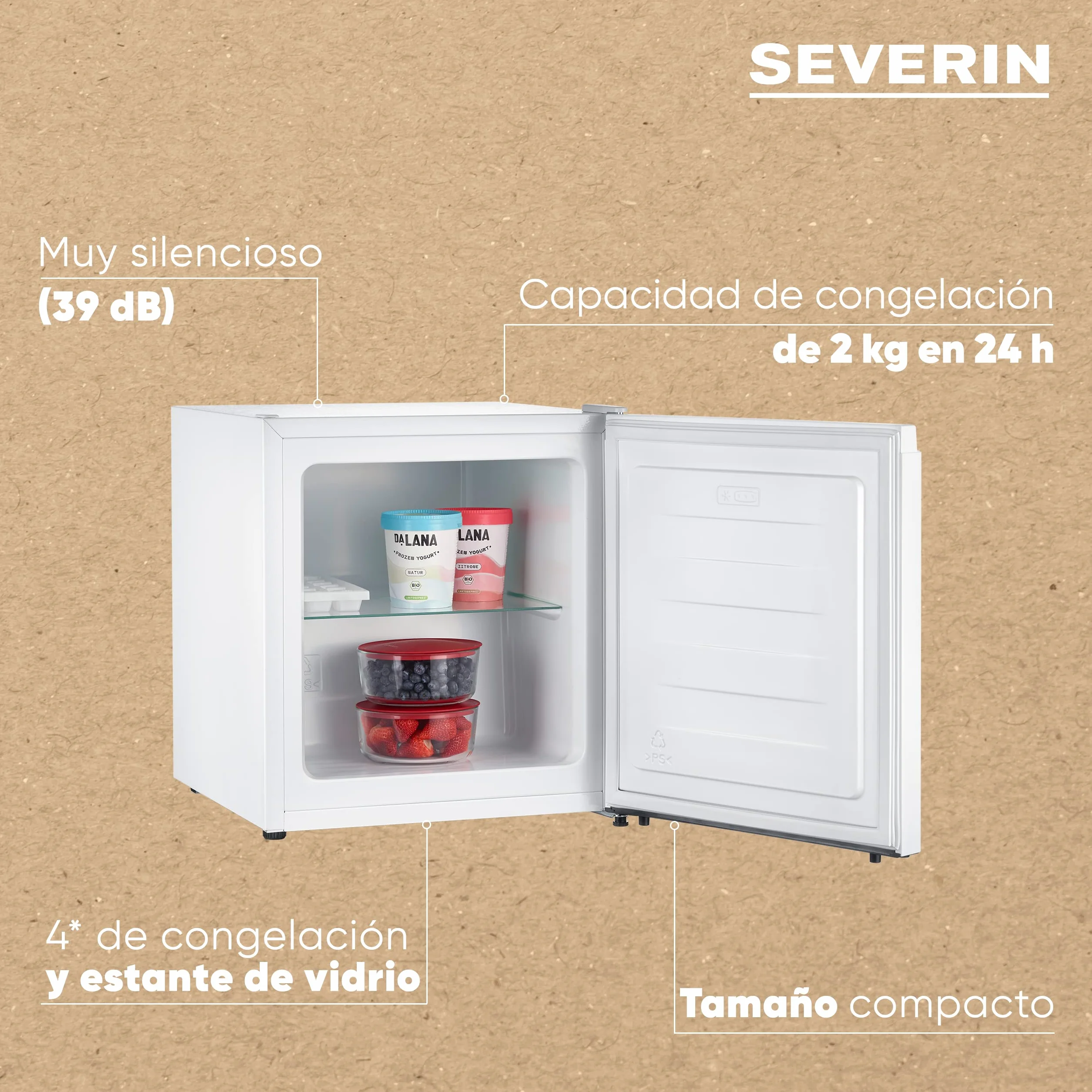 SEVERIN Congelador Mini 31L Blanco 4 Estrellas GB 8883