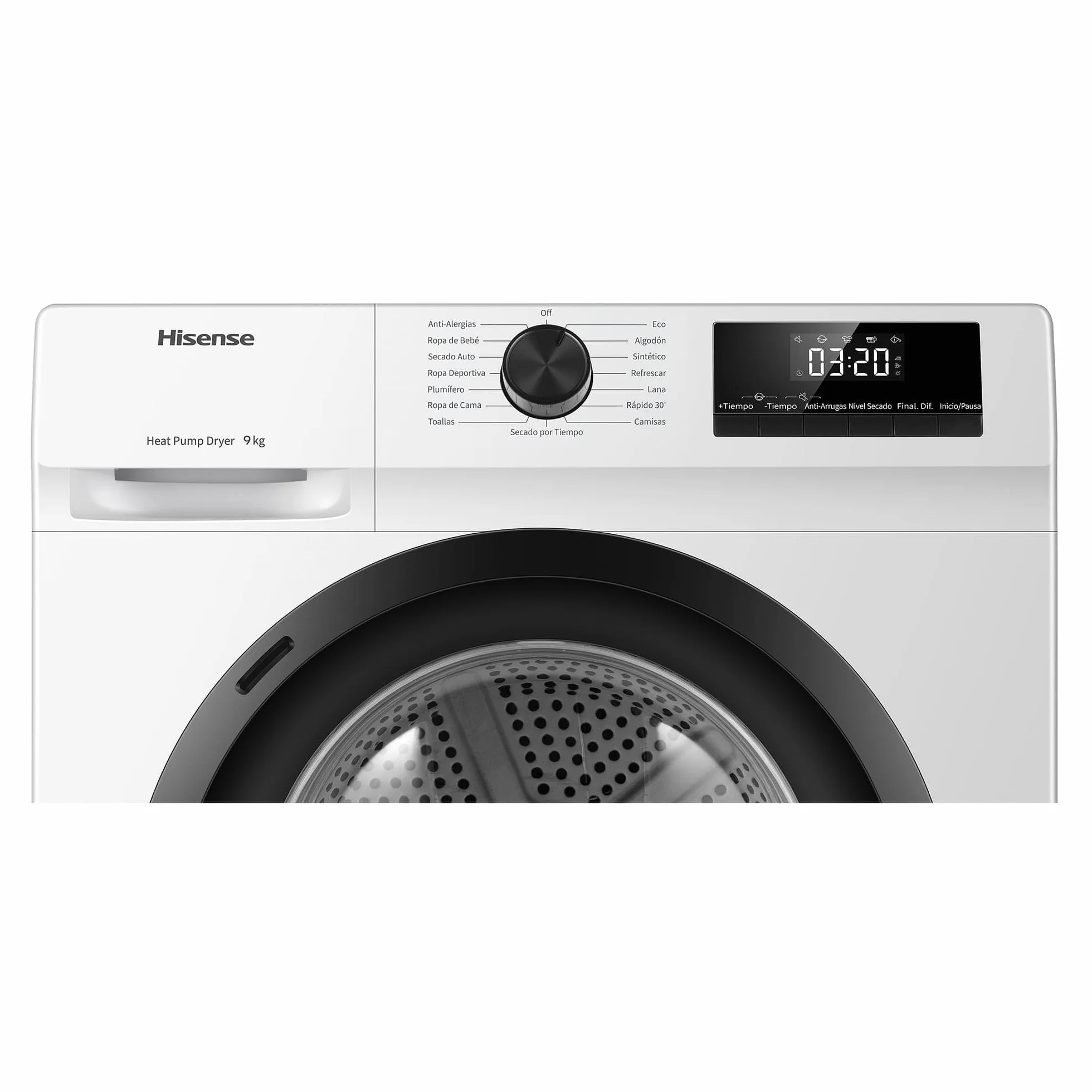 Hisense DHQE900UWDC Secadora bomba de calor 9Kg Clase D 59,5cm 84,5cm 55cm Blanco