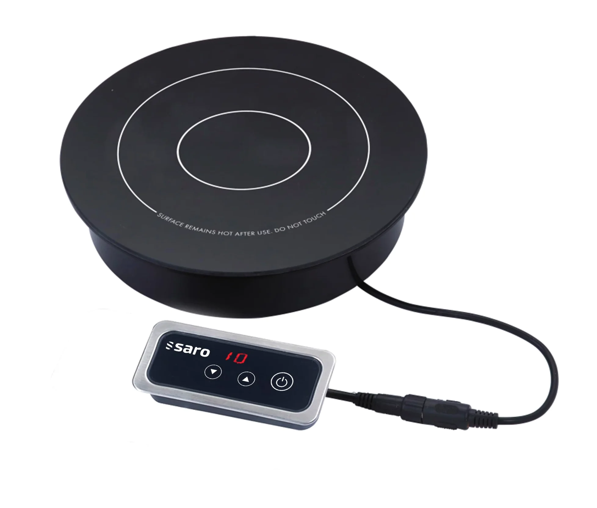 SARO EVA Placa de inducción empotrable, para ollas de hasta 200 mm Ø, pantalla táctil, 9 niveles de calor, indicador LED, temperatura 60-100 °C, 1 kW
