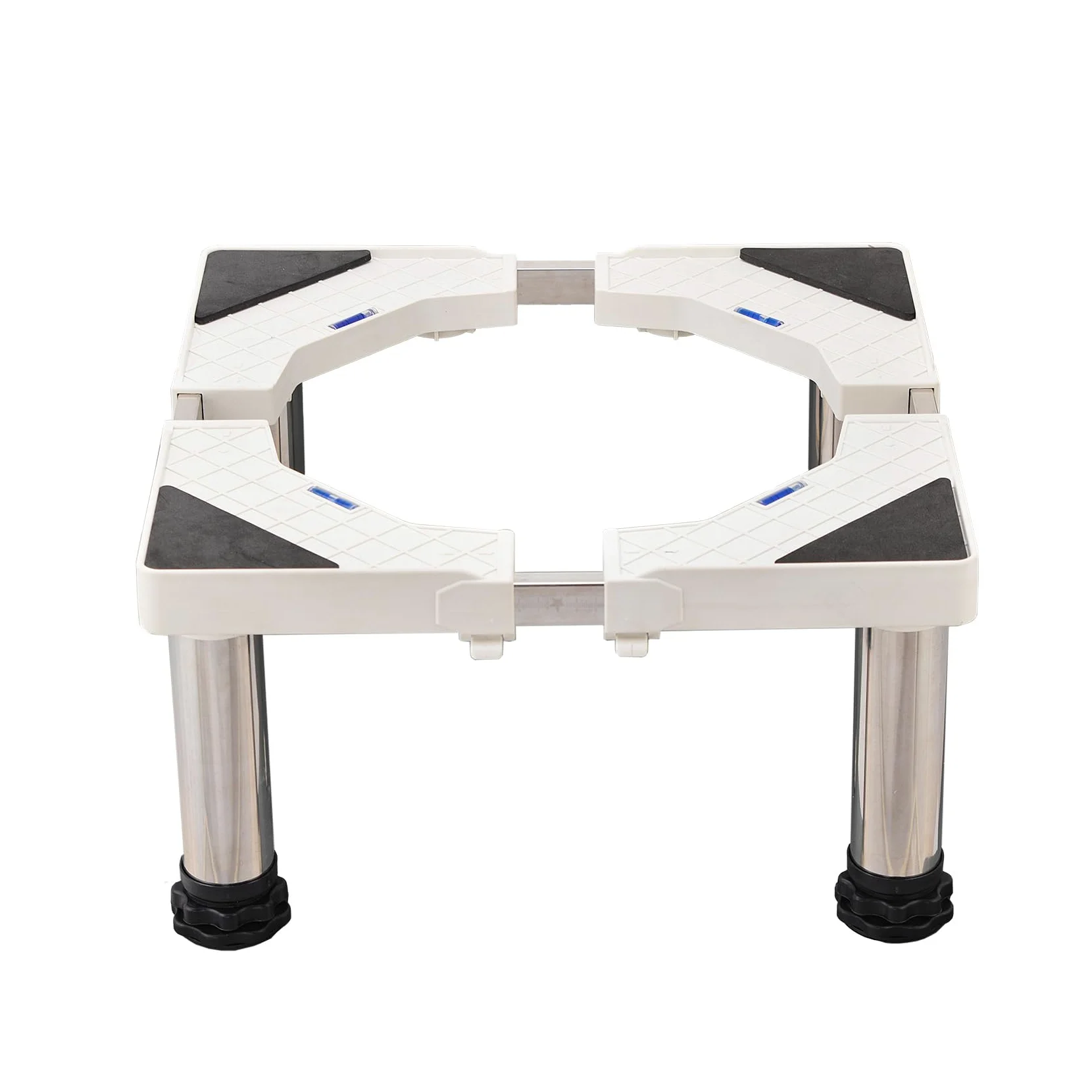 Soporte Lavadora Antivibracion, Soporte Lavadora Secadora Ajustable de 4 Pies Largo/Ancho 16.5in-26.8in Altura 9.1in-10.2in Base para Lavadora Secadora Frigorífico Congelador Blanco