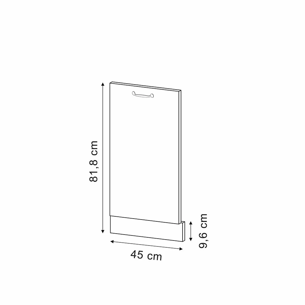 Vicco Panel Frontal R-Line, Hormigón, 45 cm | ET Mármol, para combinación libre dentro de sistemas de cocina modulares