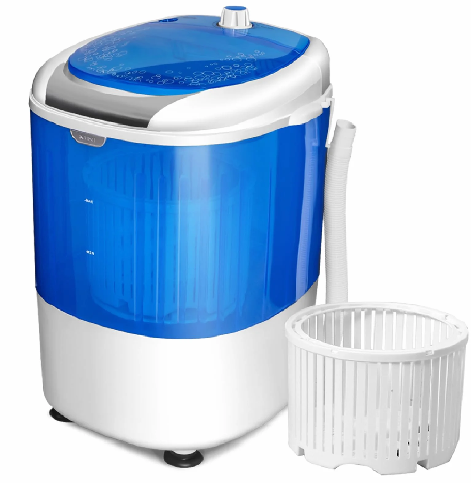 COSTWAY 2,5 kg Lavadora Portatil, 170W Mini Lavadora Semiautomática con Centrifugador para Camping, 2 en 1 Lavadora Pequeña con Pulsador y Bañera Giratoria para Viajes y Caravanas Camper