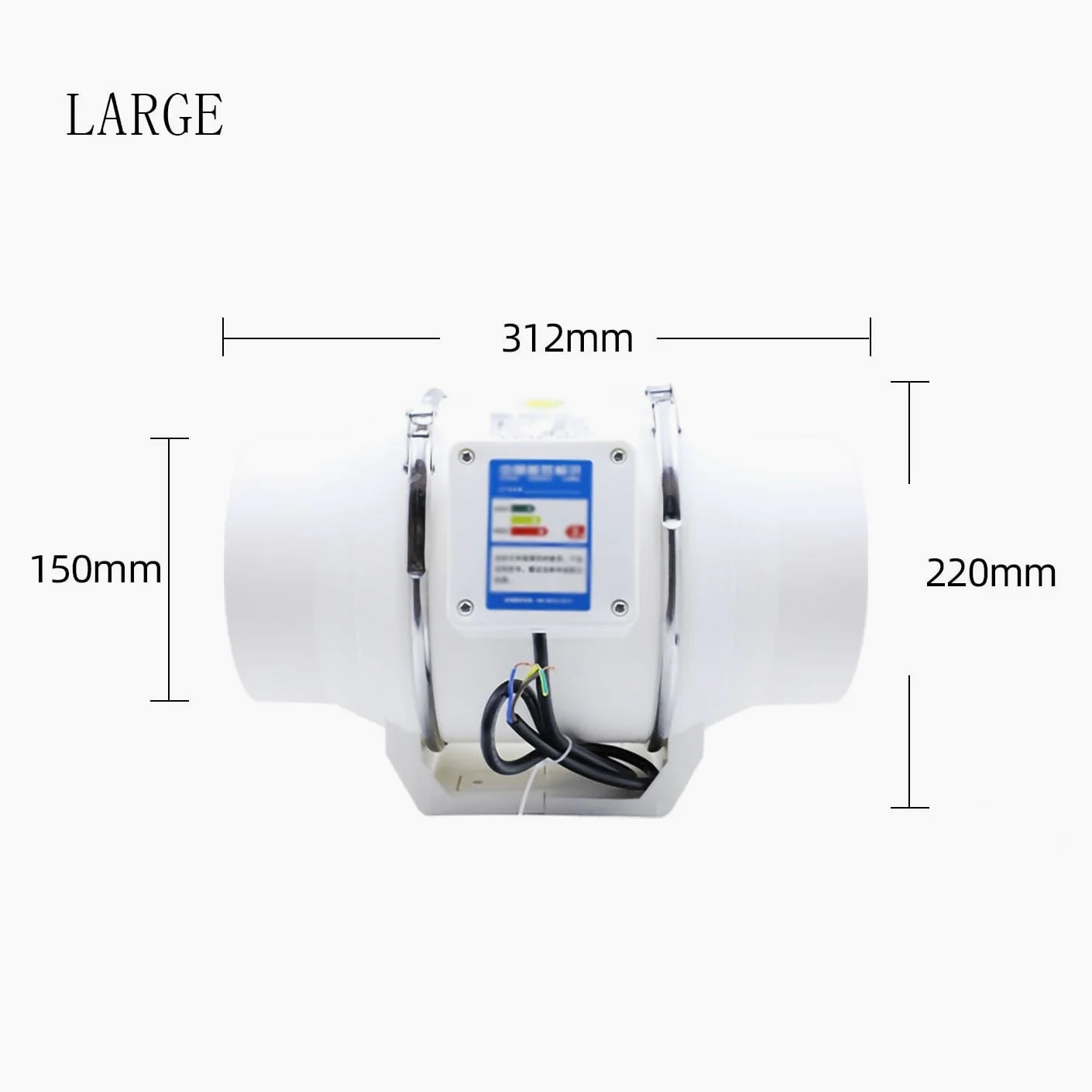 Ventilador de ático Extractor de conducto refuerzo industrial, ventilador extracción silencioso alto volumen aire for uso doméstico y comercial para el cuarto de baño