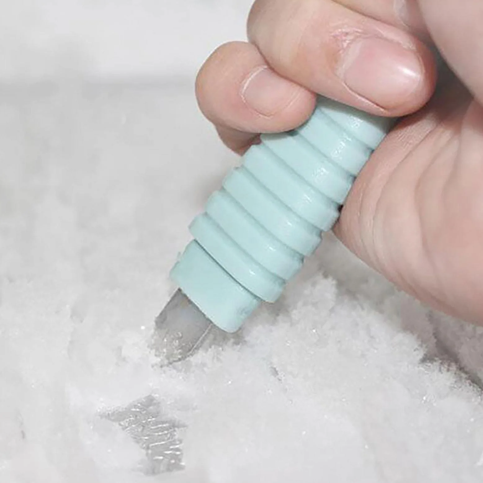 1 rascador de hielo para nevera, cocina, congelador, pala de acero inoxidable, multifuncional, accesorio práctico para el frigorífico.