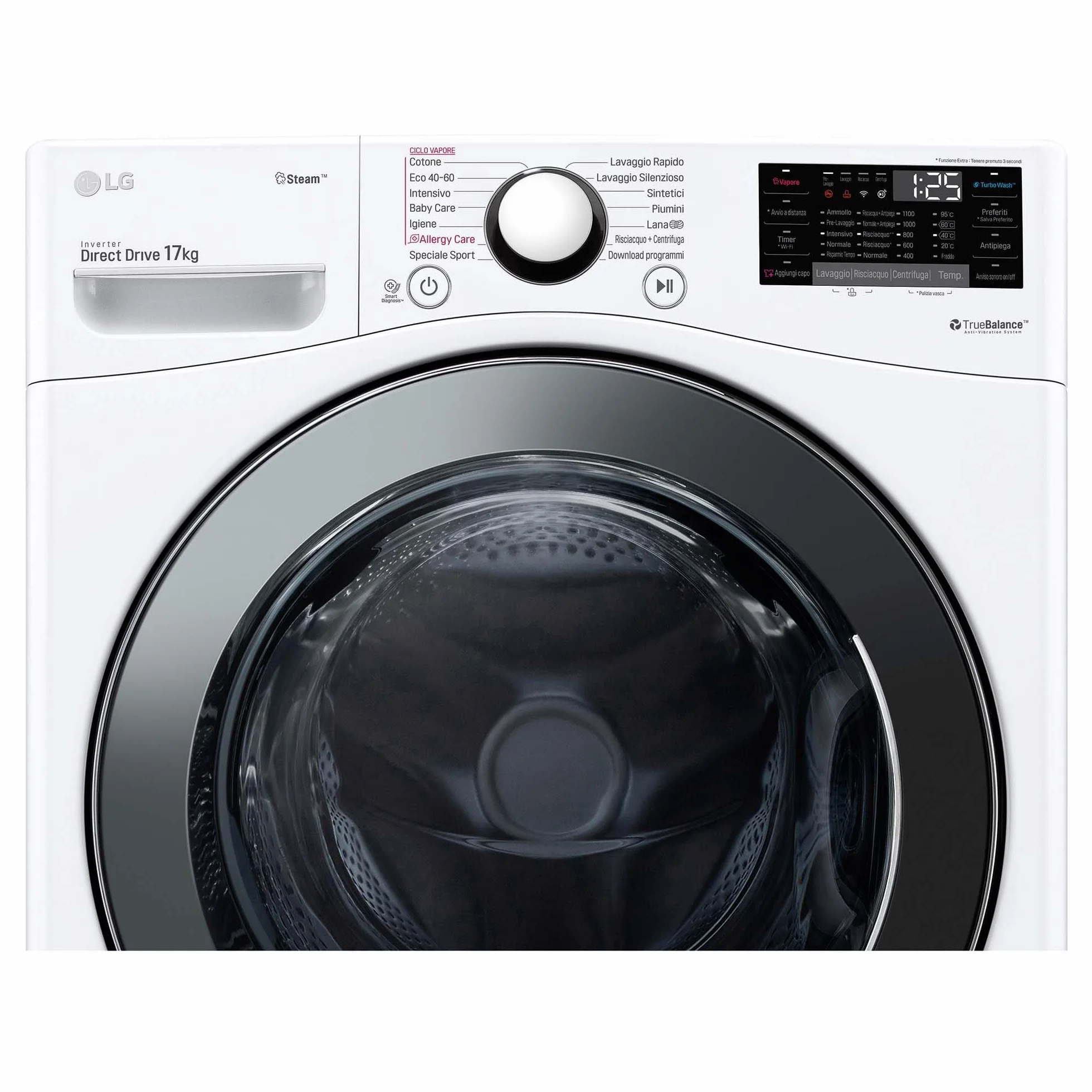 LG Lavadora Inteligente Carga Frontal 17kg 1100rpm 6 Motion Direct Drive TurboWash 360º Serie 700 Blanco