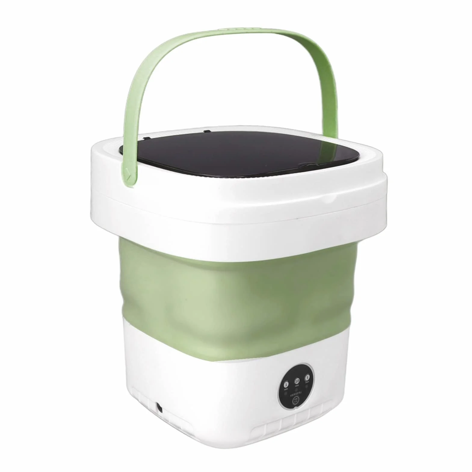 Lavadora Portátil Plegable con Centrifugado, Mini Lavadora Verde