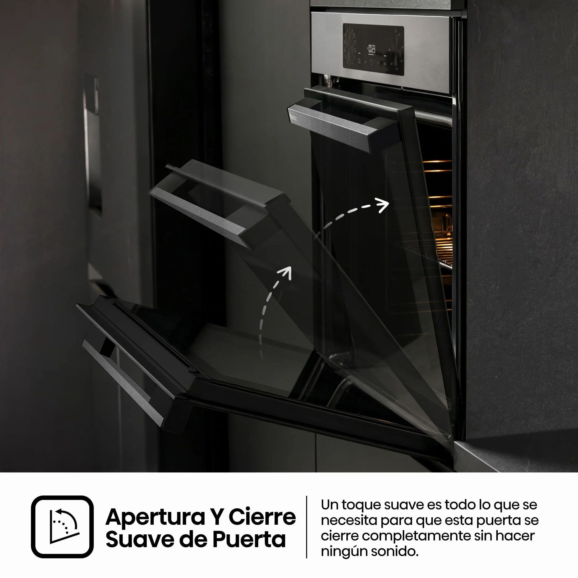 Hisense BI64216EPX - Horno Multifunción Pirolítico, Clase A++, 78L, Fondo 57cm, Guía Telescópica, Calentamiento Rápido, Apertura Y Cierre Suave de Puerta, Air Fry, Modo Pizza, Modo Congelados, Inox