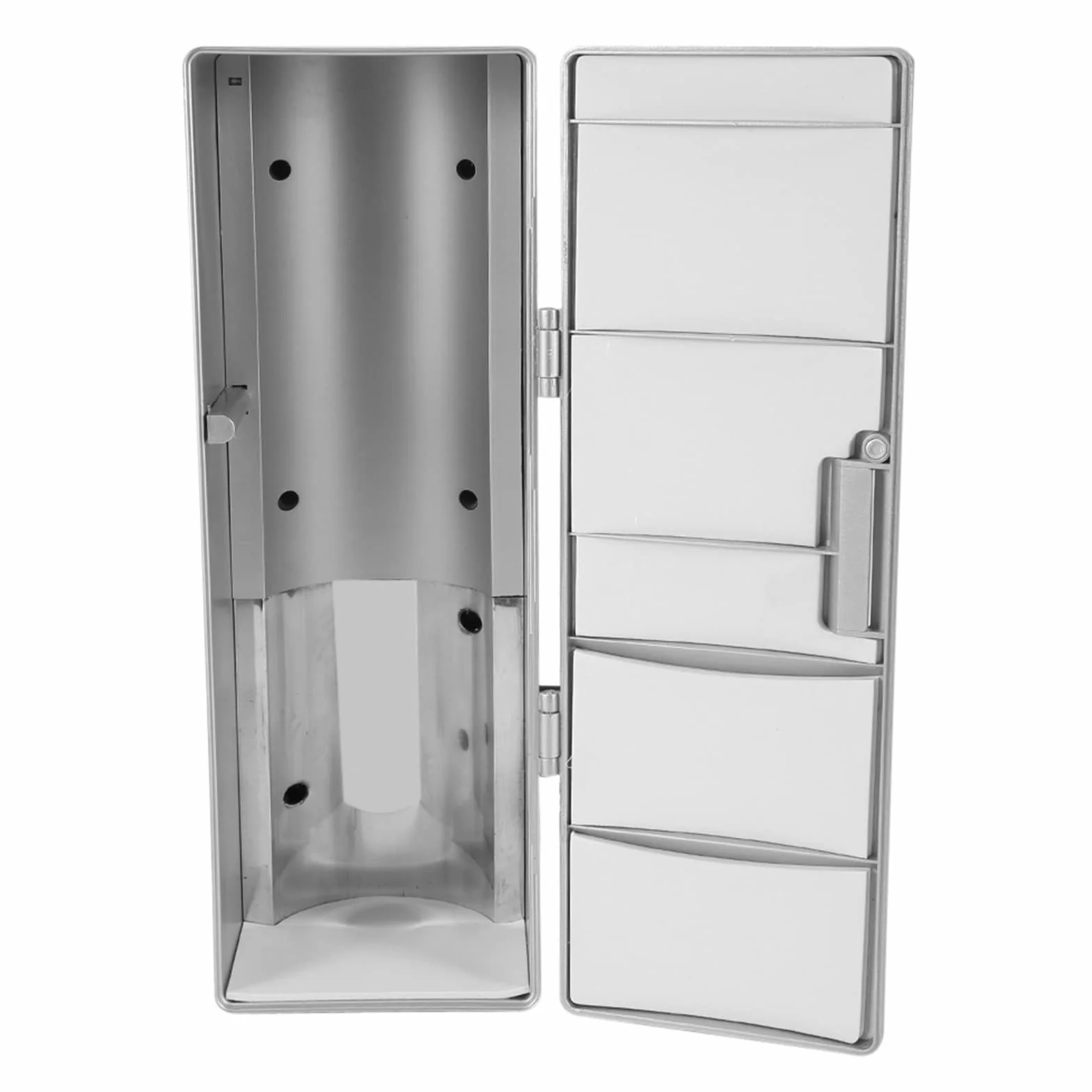 Refrigerador de bebidas - 8.5 x 12 x 25cm Mini USB Refrigerador de refrigerador para latas Bebida Refrigerador de cerveza Calentador Viaje Coche Oficina Uso para 2 latas