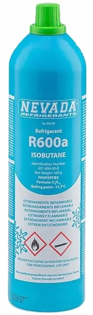 2 bombona R600A R600 420 g + grifo salida 1/4" M – Frigorífico congelador bodega bodega