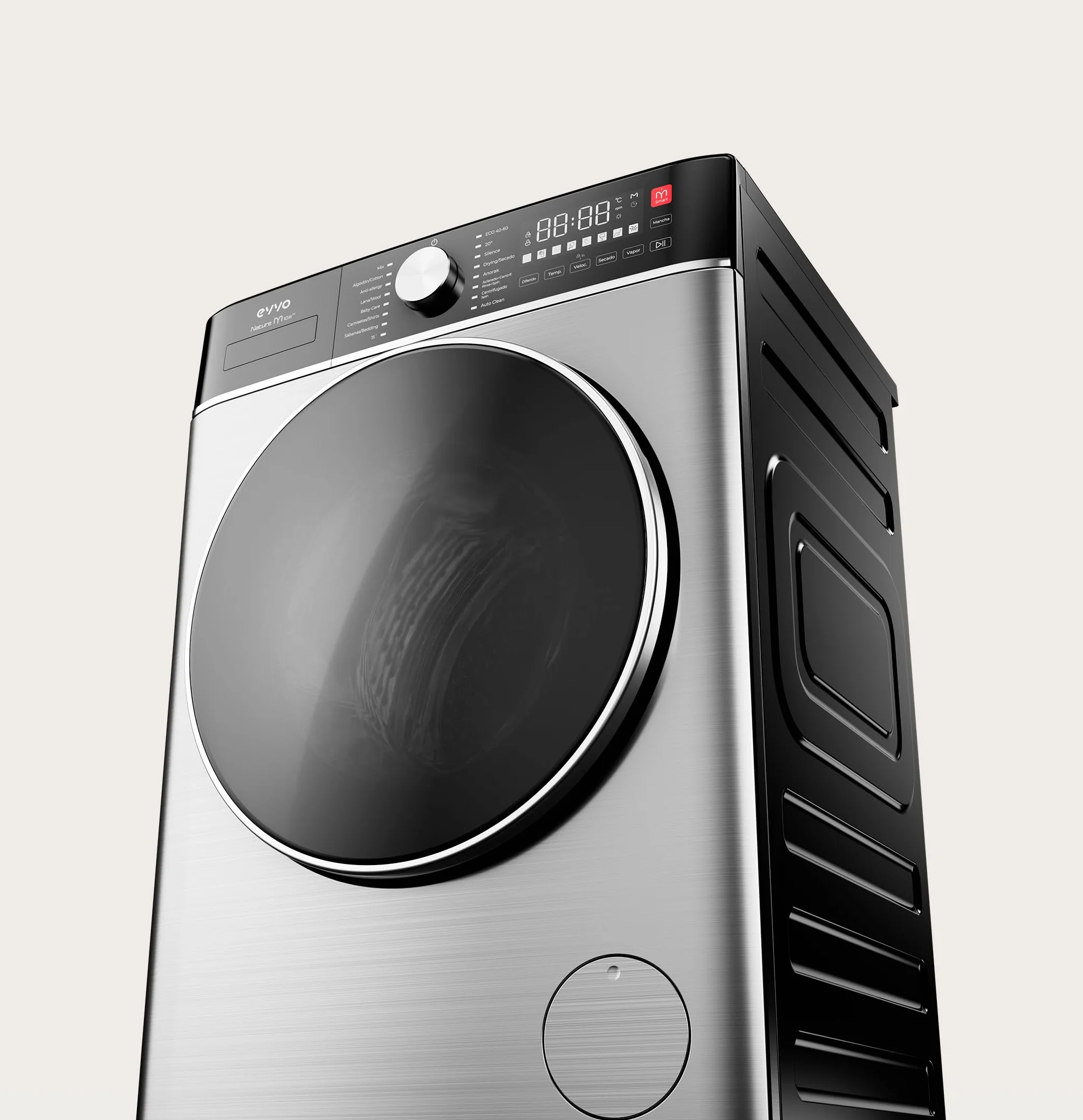 EVVO Lavadora-Secadora Nature M10/6X 10 kg 1400 rpm Motor BLDC Inverter Steam Wash Inox