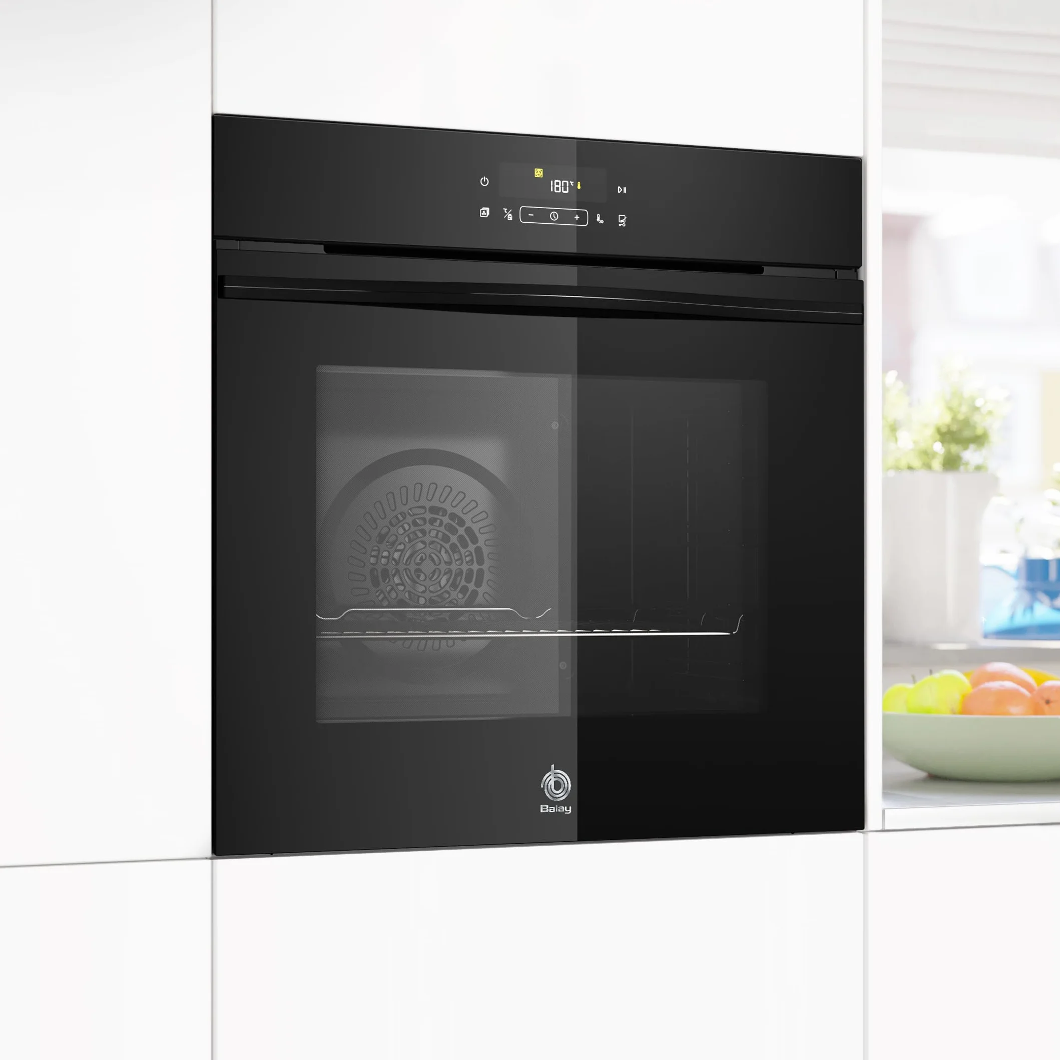 Balay – Horno con Vapor, 60 cm de ancho, 71L, Serie Cristal, Pirolítico, Función Freidora de aire, negro, 3HD5829N3