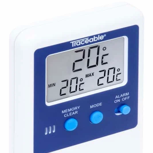 Traceable Termómetro digital para nevera y congelador con calibración, 1 sonda de botella