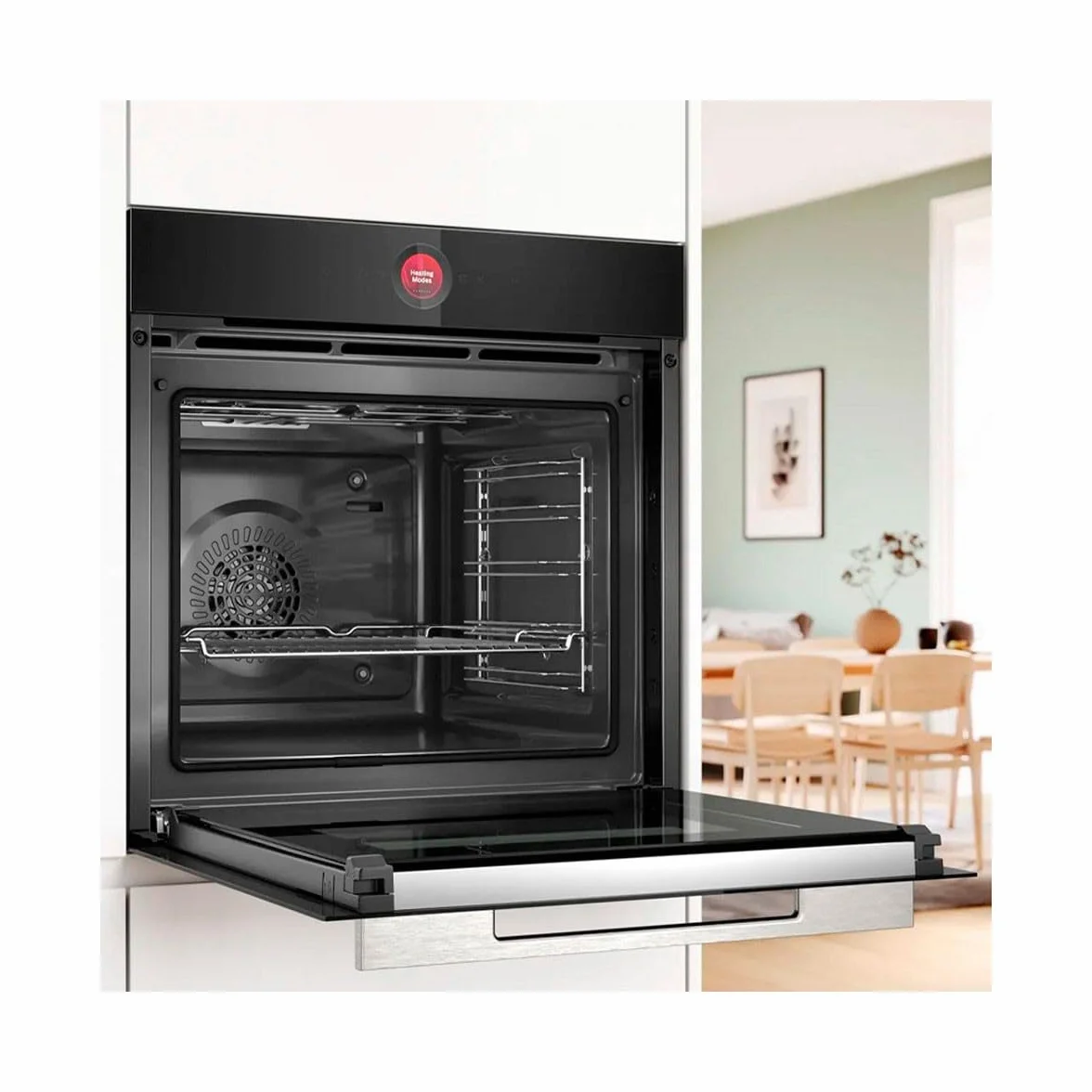 Bosch - Horno Multifunción, 60 cm, Serie 8, Electrónica TFT TouchControl, AirFry, Función Assist, Home Connect, Pirólisis, Negro, HBG7741B1