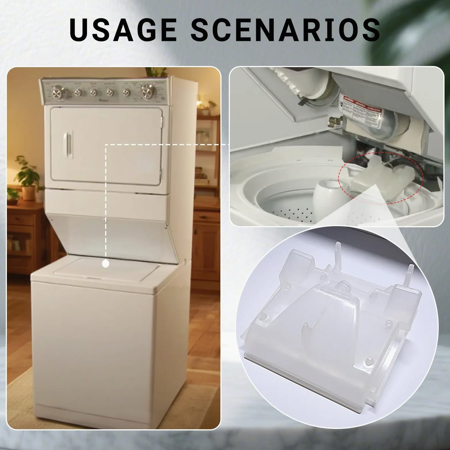 WP3360977 - Rotura de vacío compatible con Whirlpool Kenmore KitchenAid WP3360977 Repuesto 387606 3360977 2845 AP6008099 PS11741230 EAP11741230