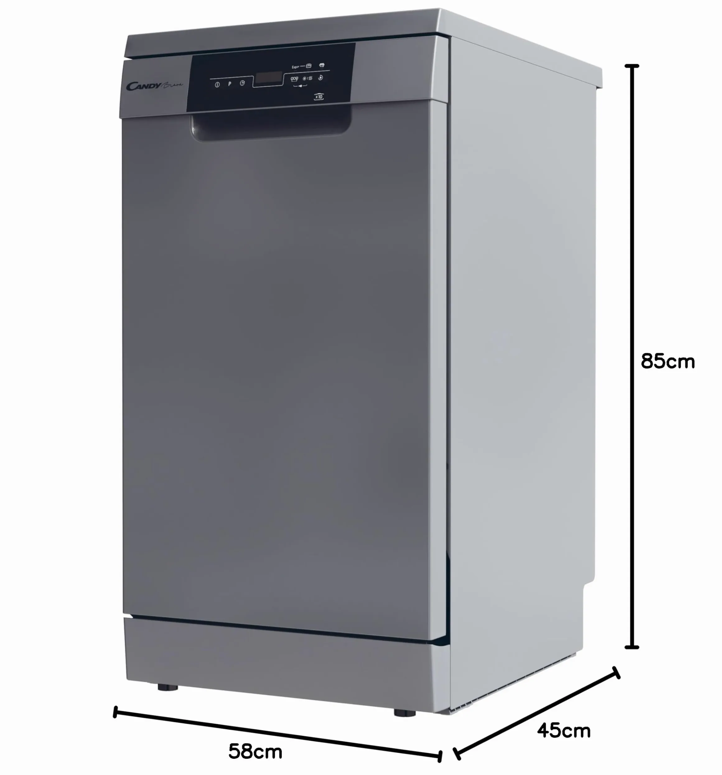 Lavavajillas ancho 45 cm, 10 cubiertas, 47 dB, clase E SILVER