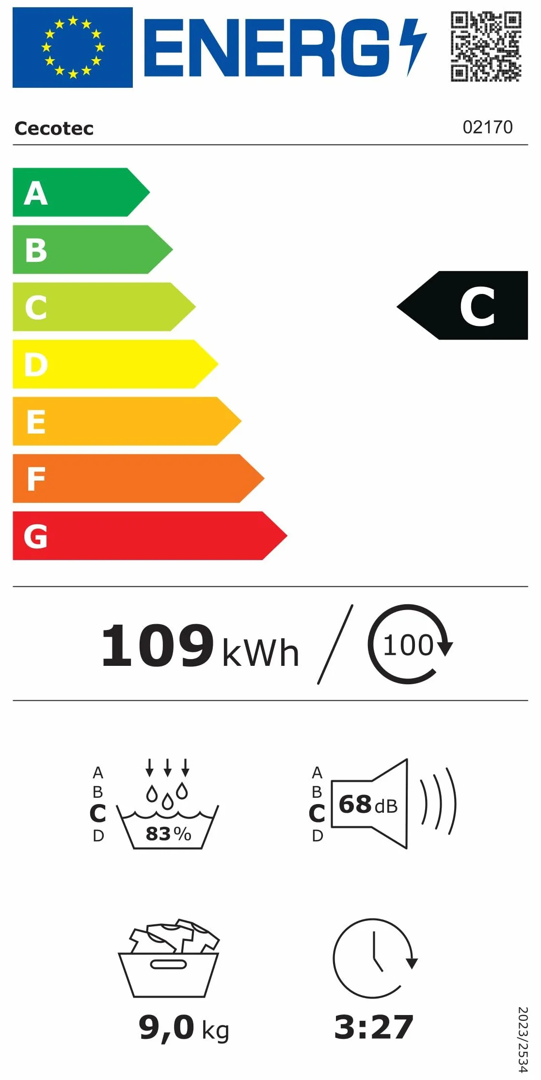 Cecotec Secadora de Ropa Bomba de Calor 9kg Bolero DressCode Dry 9400 A+++. 600W, Bajo Consumo, Full Touch, Plancha Fácil, 15 Programas, Secado Automático y Tambor de Acero Inoxidable