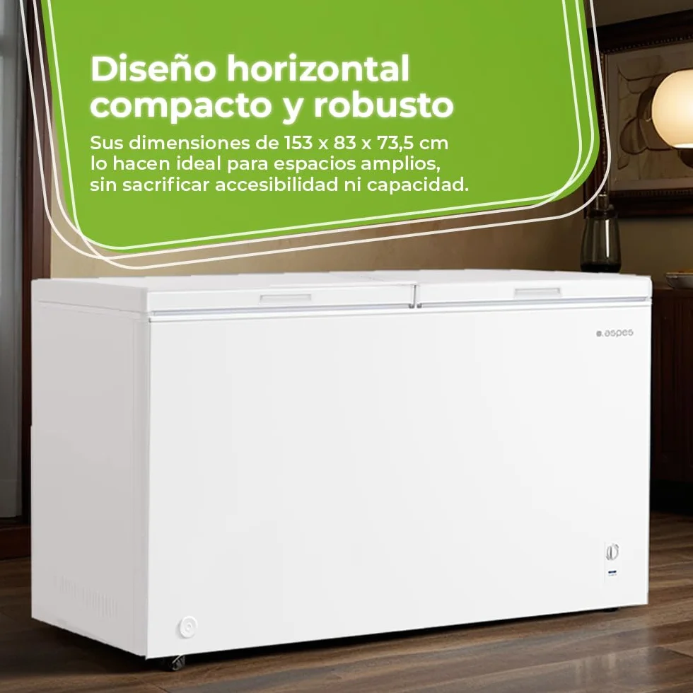 Aspes Congelador Horizontal Blanco ACHH5201EDC 508L Dual Cooling 2 Cestas Clase E
