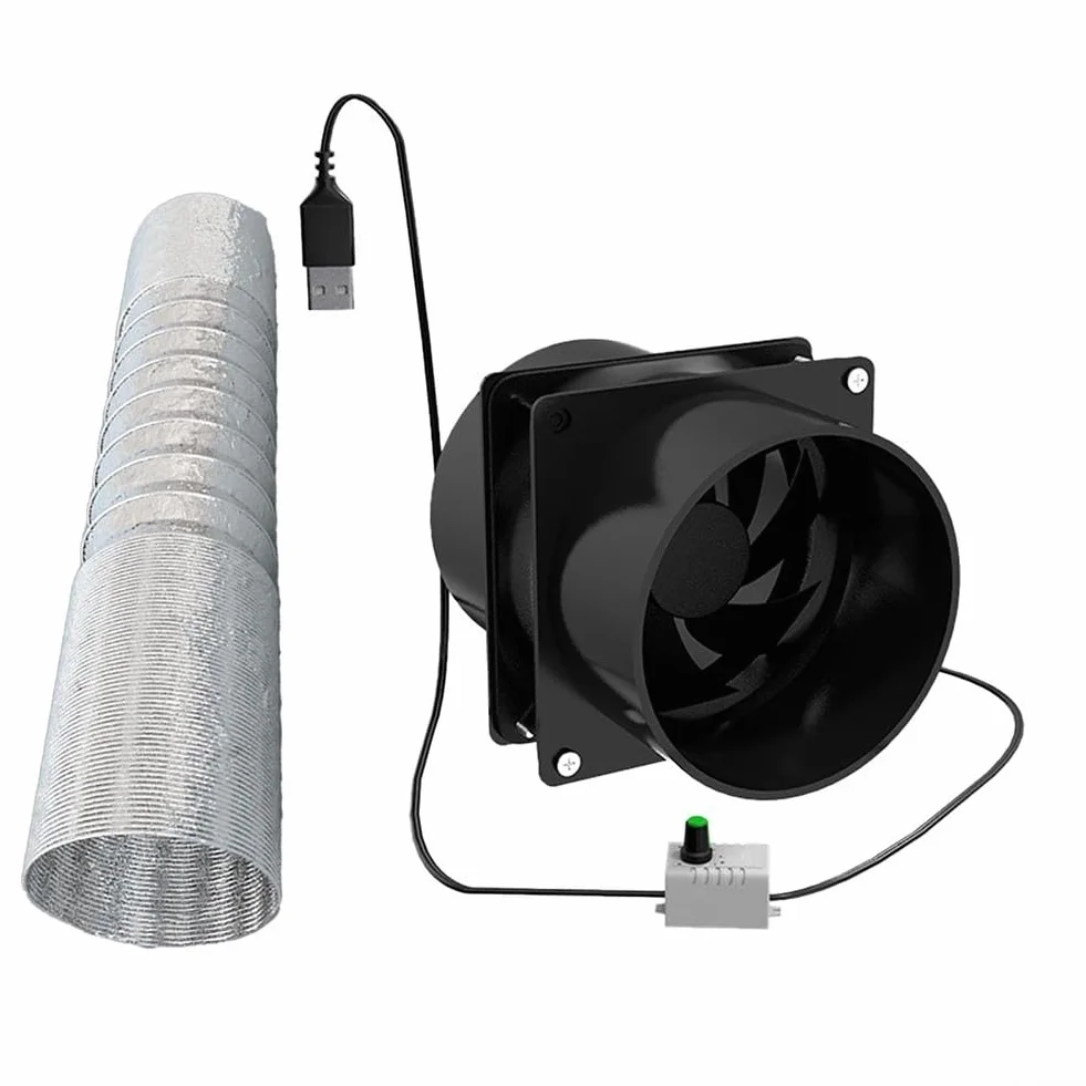 Ventilador de escape de conducto, ventilador de ventilación de aire de regulación de velocidad de cocina para el hogar, sin ruido, para ventilar y expulsar el humo (solo el ventilador)