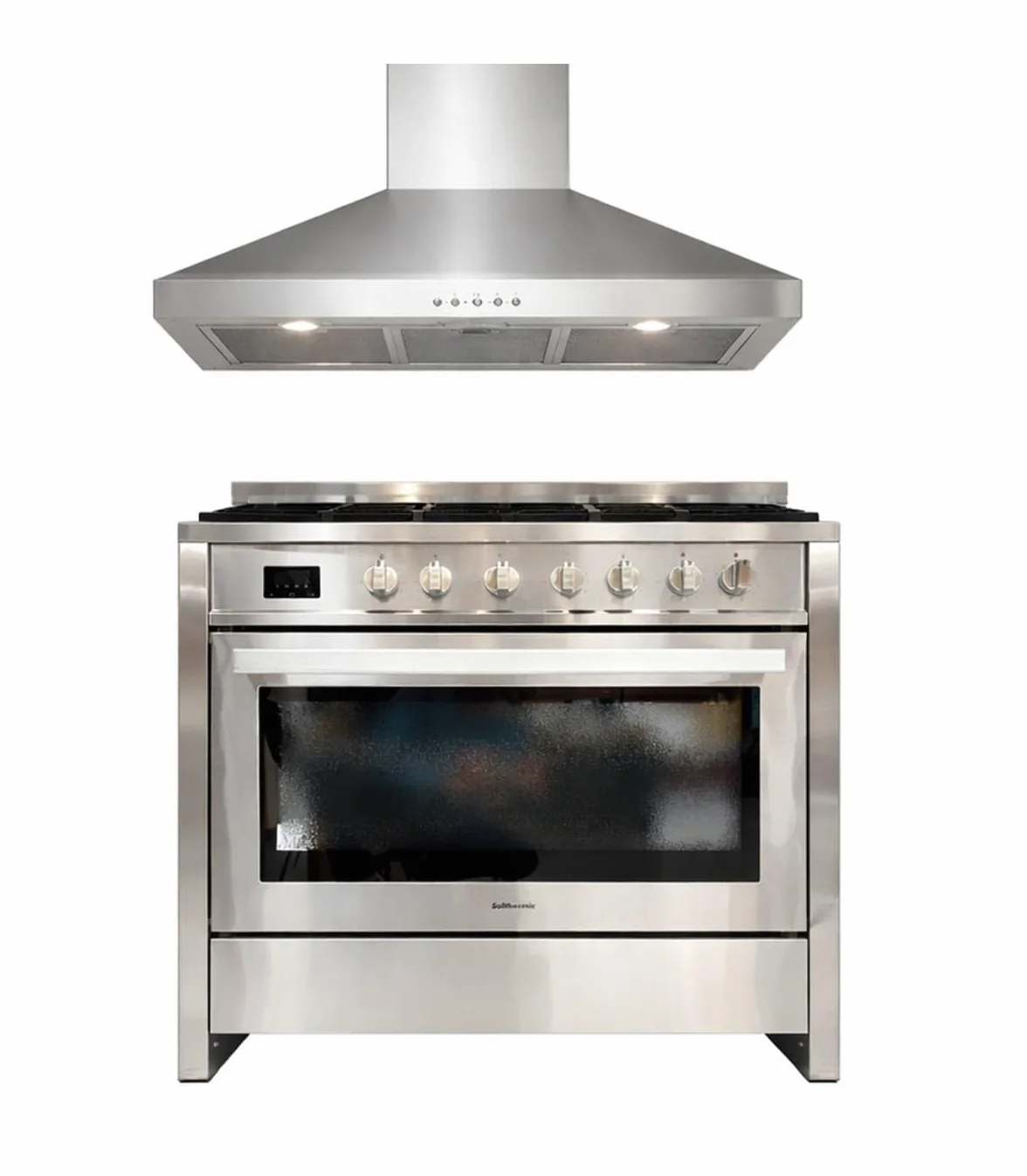 SOLTHERMIC® COMBO PACK COCINA 90X60 VTI90AINOX INDUCCION HORNO 105L + CAMPANA 90 INOX