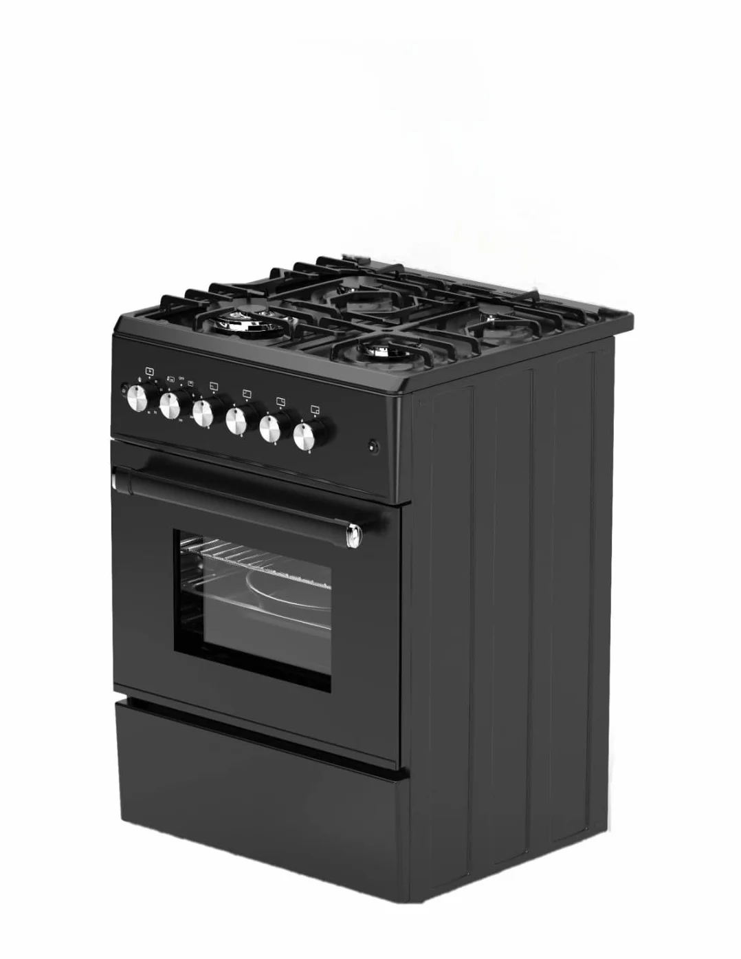 ALPHA Cocina de Gas VULCANO ELITE-60 Negro Mate. Encendido Automático, Wok.