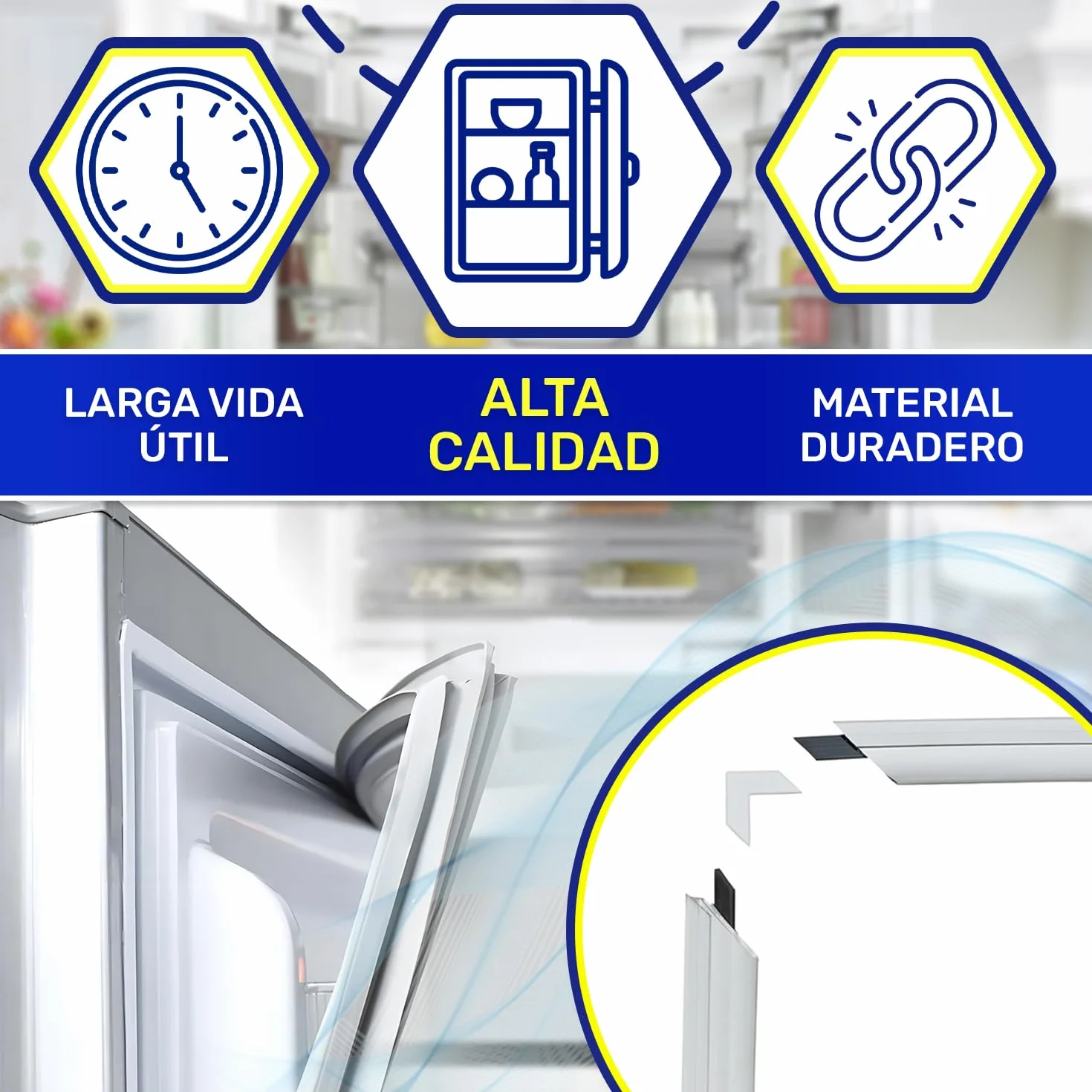 Kit Universal Magnéticas Junta Puerta Frigorifico para Congelador 1300x700 mm - Garantía de 10 Años - MONTERAL