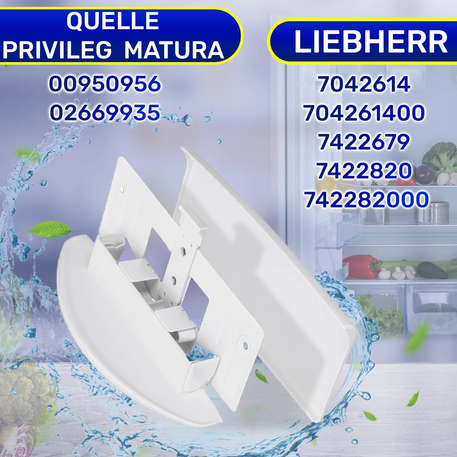 MONTERAL Tirador Frigorifico Combinado y Congelador Vertical 182 x 90 x 70 mm con Código Original 7042614 704261400 7422679 7422820 742282000 para Liebherr - Garantía de 10 Años