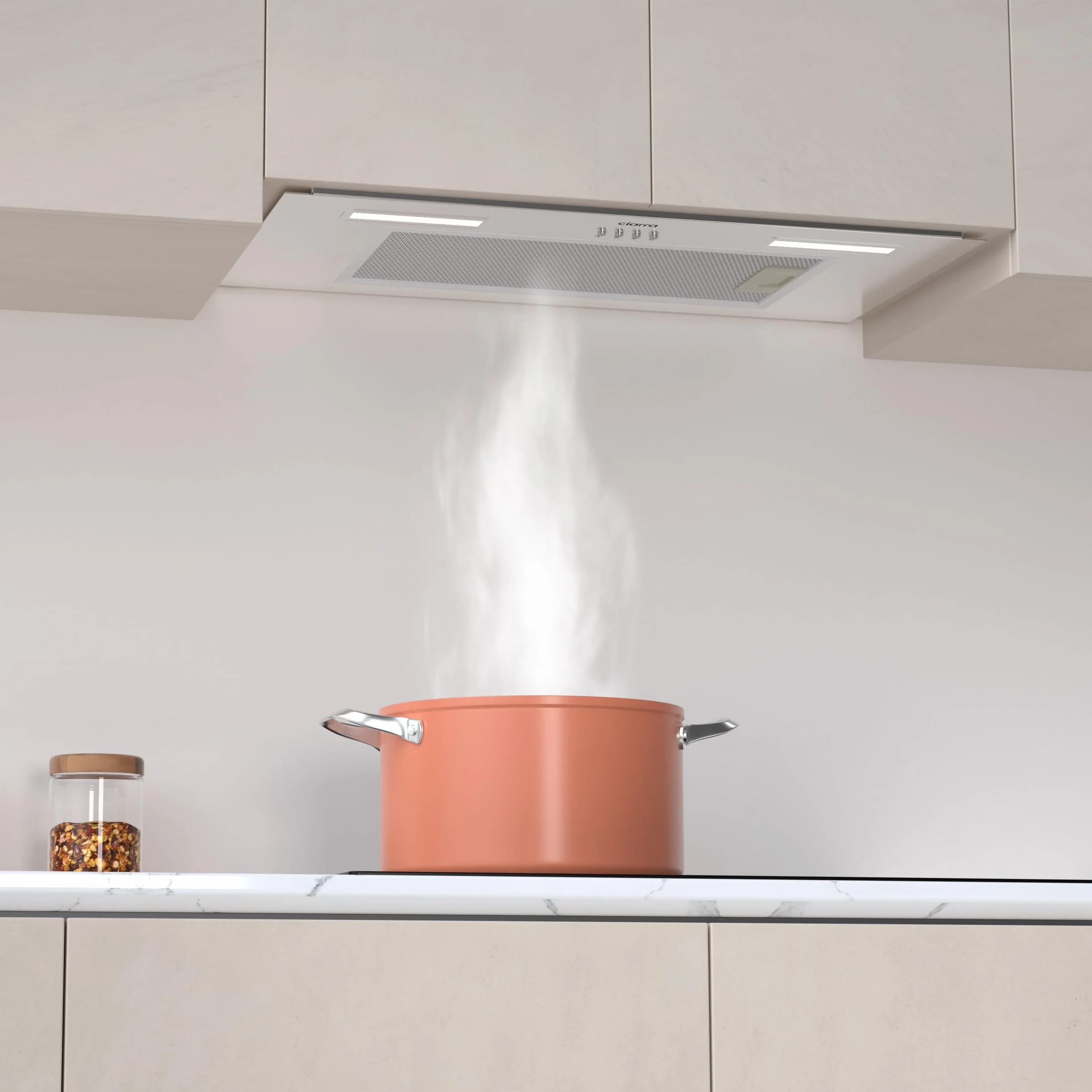 CIARRA CBCS6926A Campana Extractora Encastrable 650 m³/h 60 cm Acero Inoxidable LED