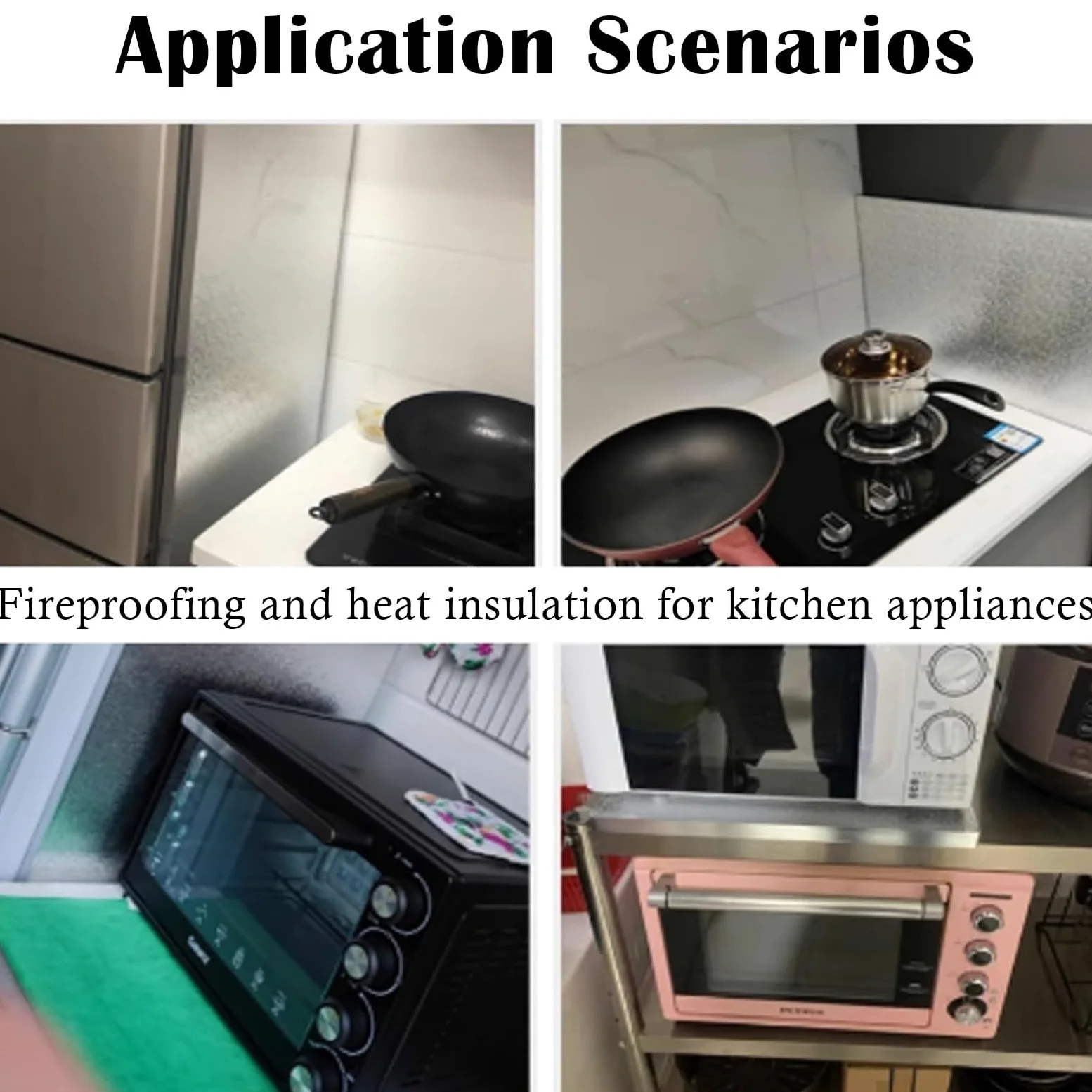 Genérico Panel Lateral magnético para refrigerador, Escudo térmico para Pared detrás de Estufa de leña para áreas de Cocina/tubería de Gas, Protector contra Salpicaduras para refrigerador s