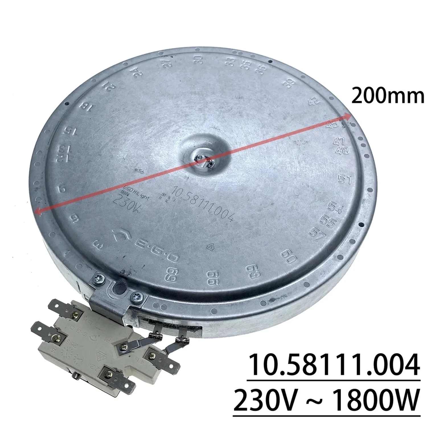 10.58111.004 La placa calefactora de cerámica parte el conjunto de quemador de superficie de la gama/horno/estufa del elemento calefactor 230V~1800W
