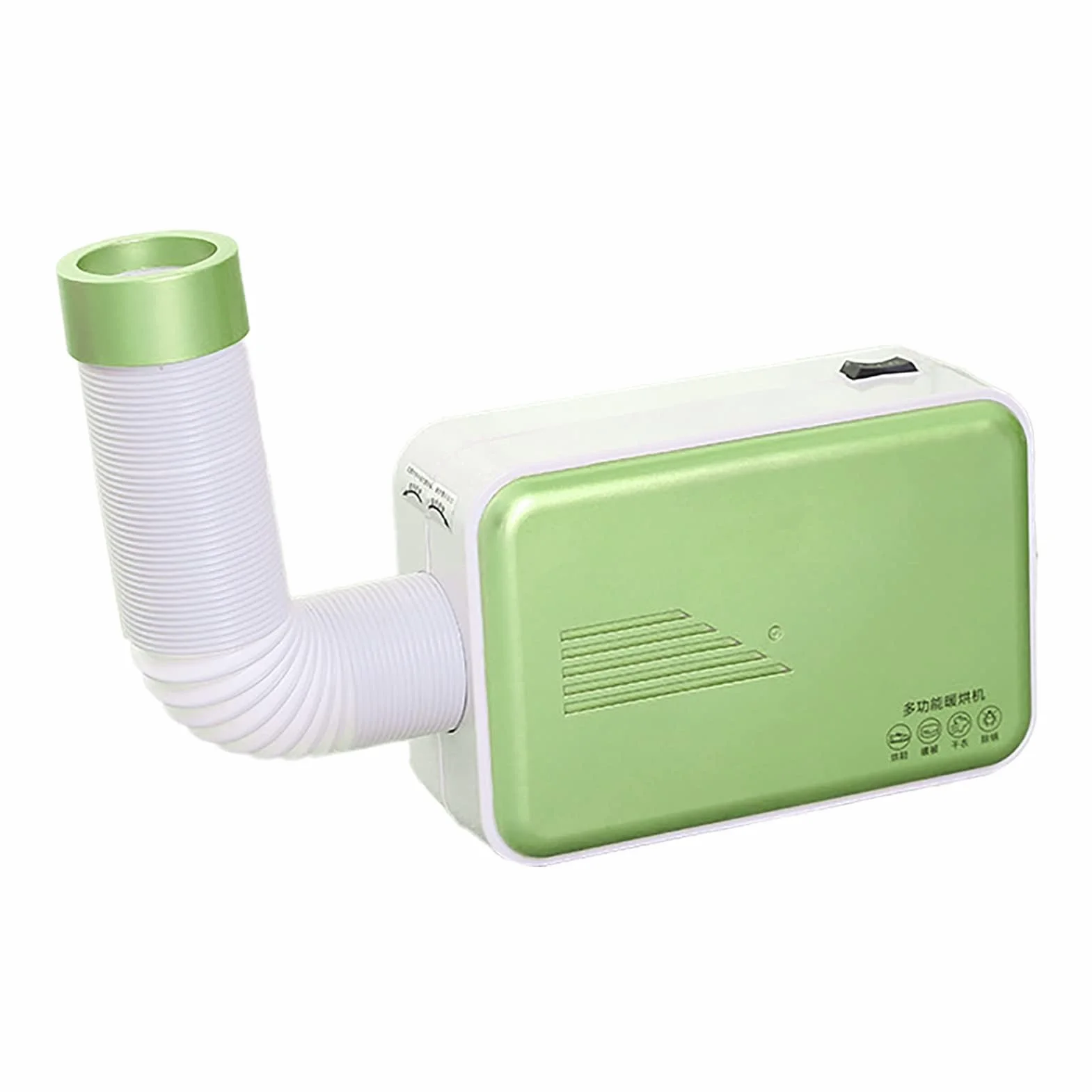 Secadora Portátil para Ropa y Zapatos - Mini Secadora de Viaje para Casa, Negocios, Edredones - Verde Matcha (Enchufe Redondo)