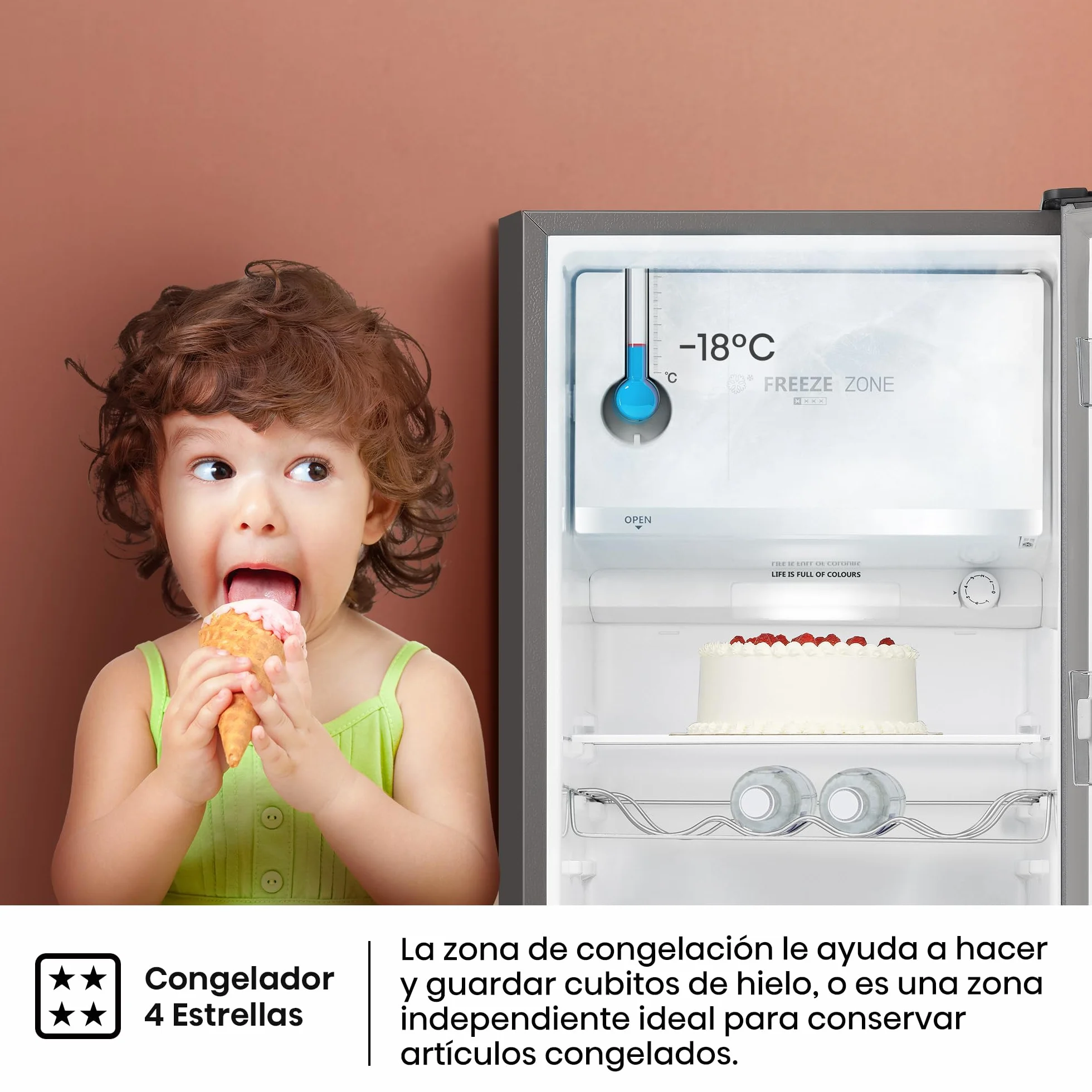 Hisense RR220D4BDE Frigorífico Una Puerta 165L 127cm Cycle Defrost Inox
