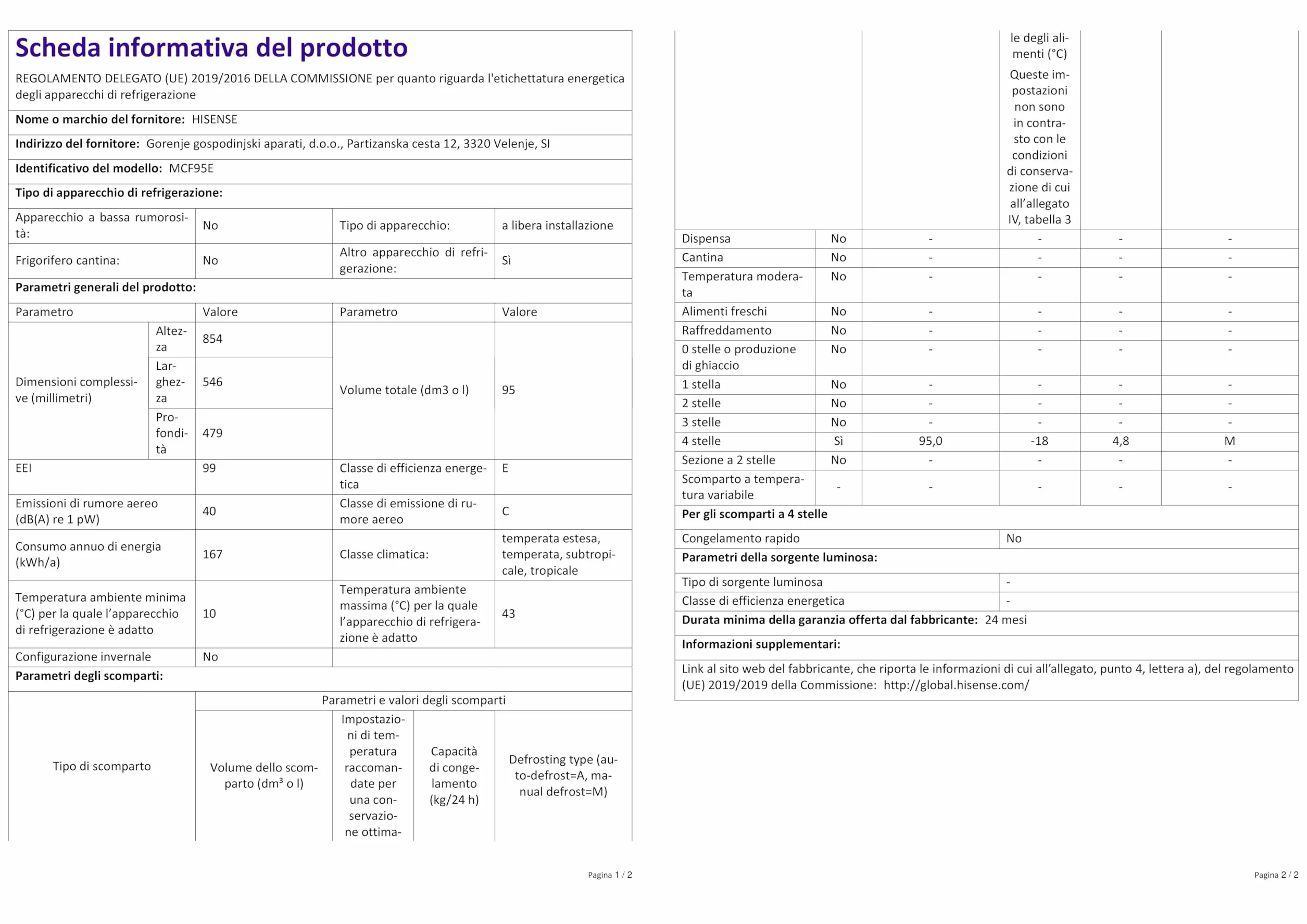 Hisense MCF95E – Congelador Baúl Capacidad 95 L, Silenciador 40 dB, Blanco, 54,6 x 47,9 x 85,4 cm