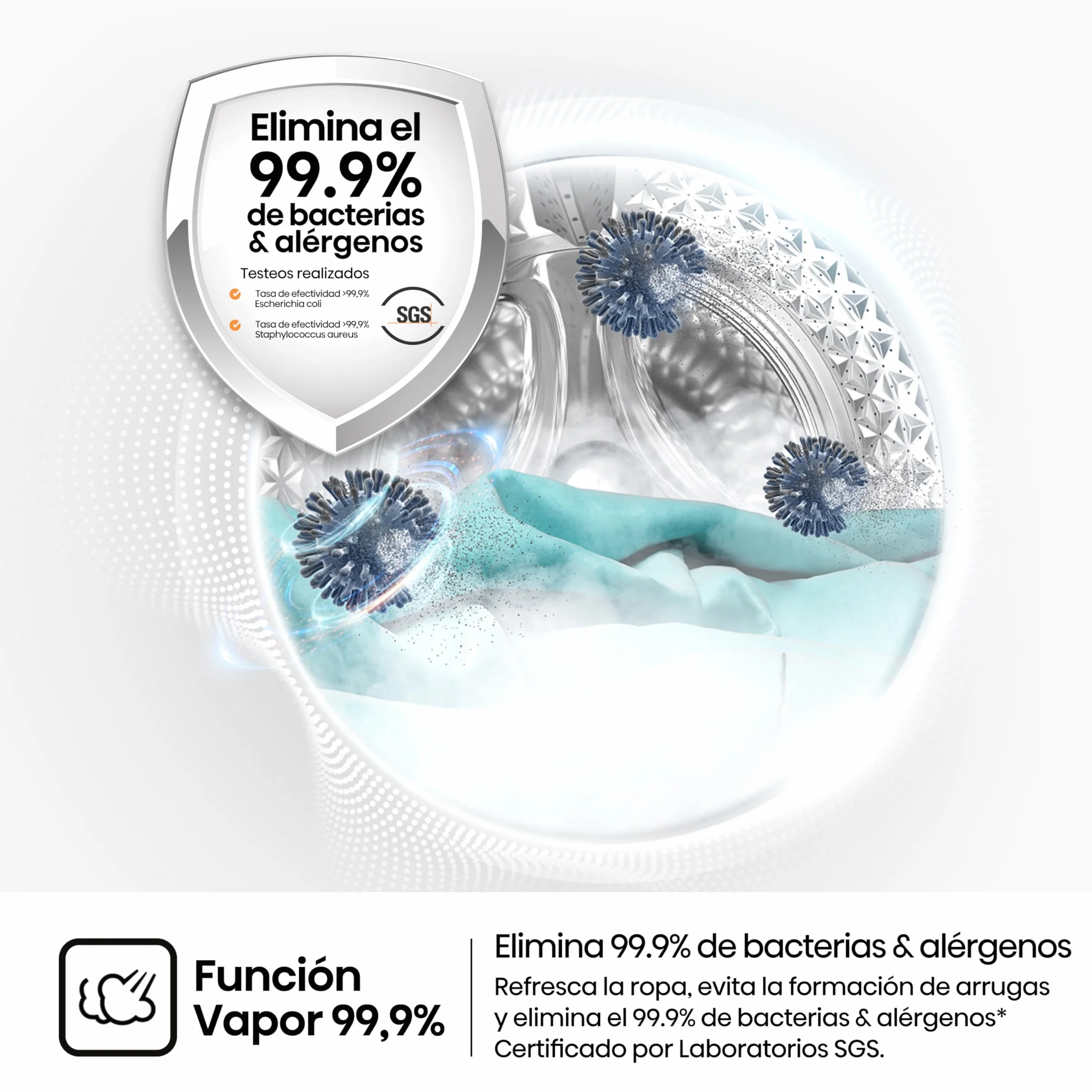 Hisense WF1I1142BWL - Lavadora 11 Kg, 1400 rpm, Clase A, Fondo 59cm, Lav. Power 49’ y Rápidos 30' y 15', Dispensador Automix, Lavado Auto Wash, Antiarrugas, iFit™ Fondo Optimizado, Vapor 99,9%, Blanco
