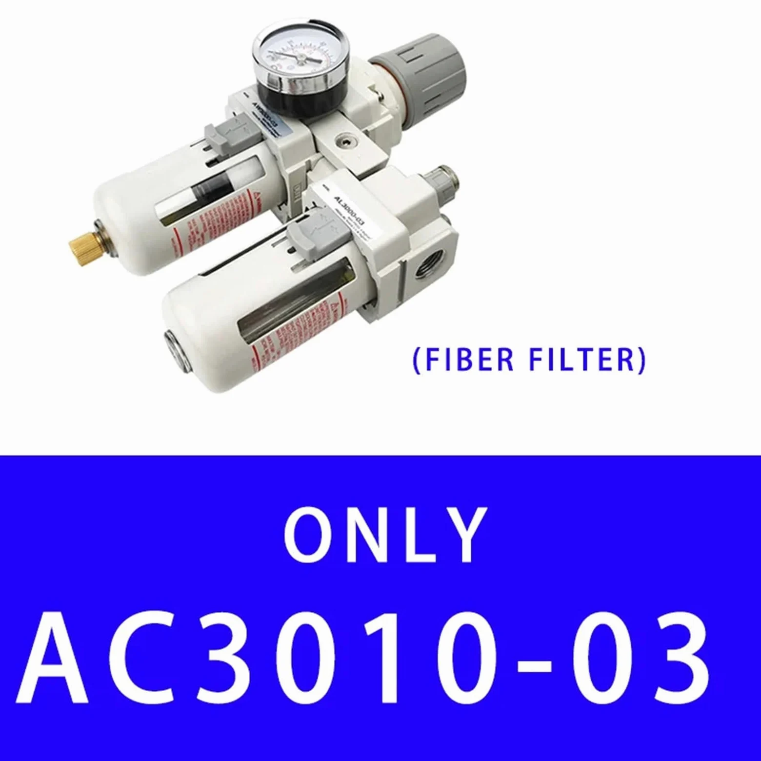 AC3010-03 Compresor de bomba de aire Filtro Regulador de presión Trampa Separador de aceite neumático Suministro de drenaje manual Filtros de humedad(Fiber)